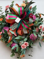 handcrafted floral Handcrafted Eucalyptus and Floral Wreath w/ Bow