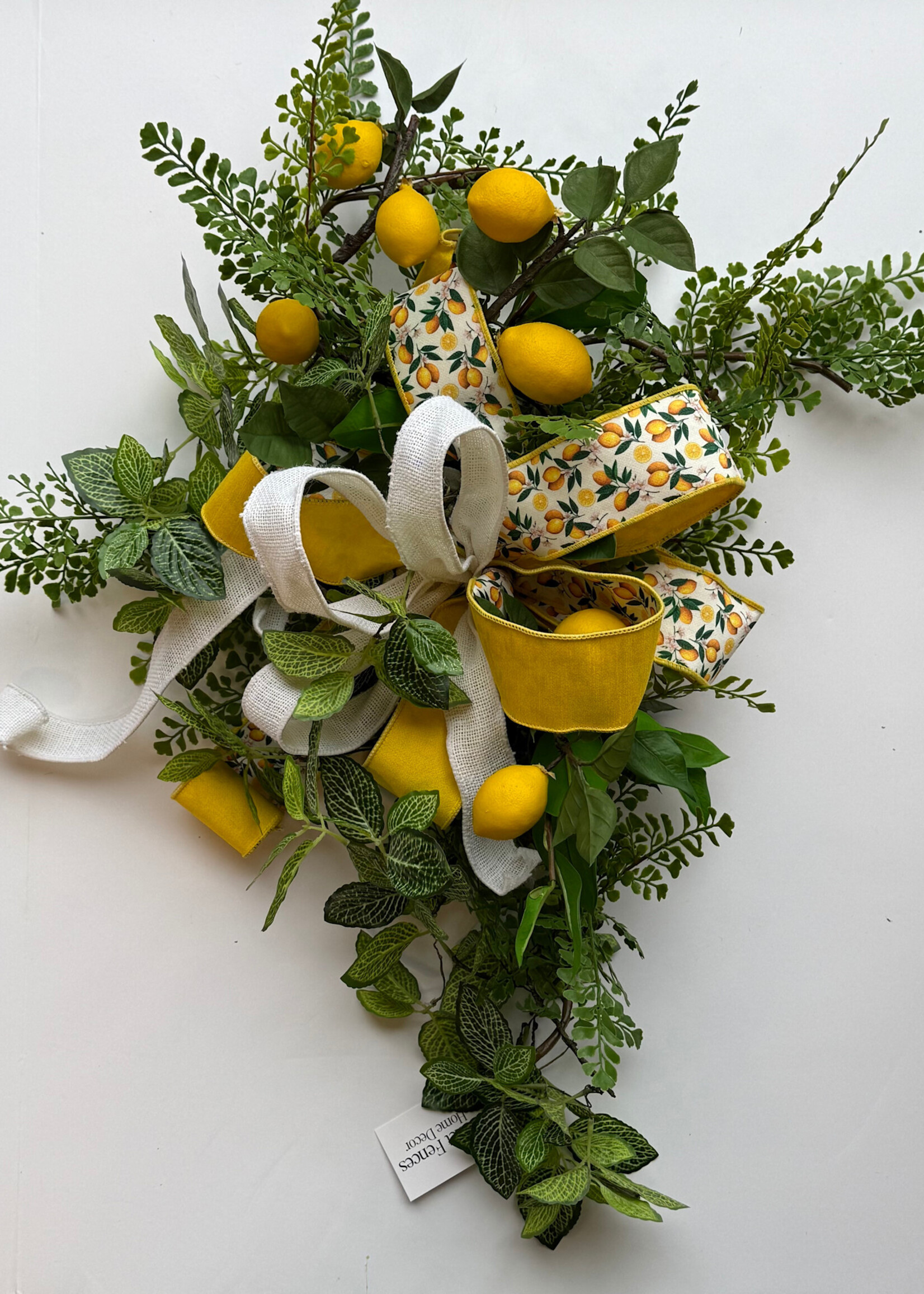 handcrafted floral Handcrafted Lemon and Fern Swag w/ Bow