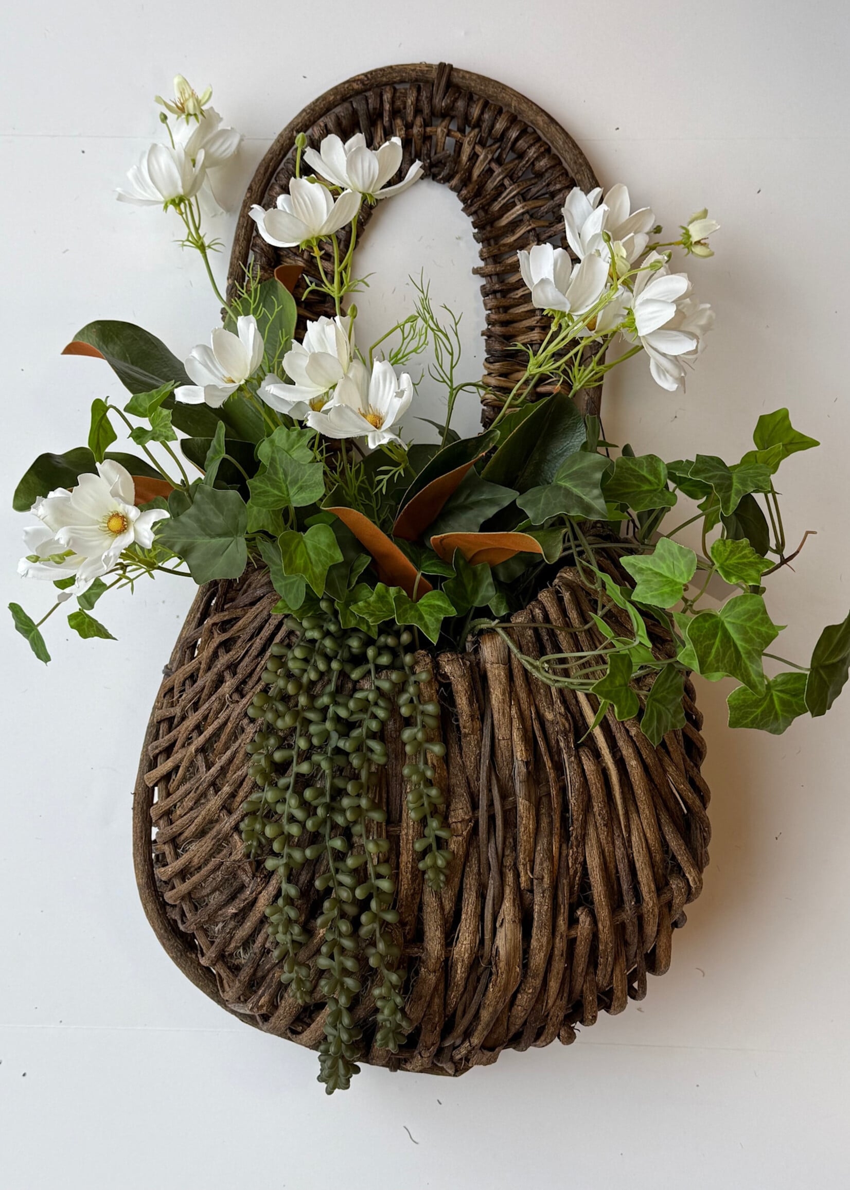 handcrafted floral Handcrafted Floral in Wall Basket
