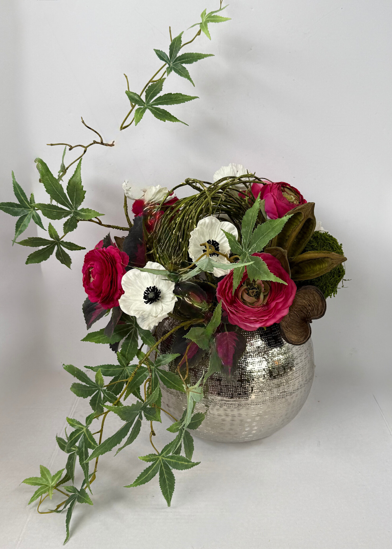 handcrafted floral Modern Botanical Pink Floral Arrangement