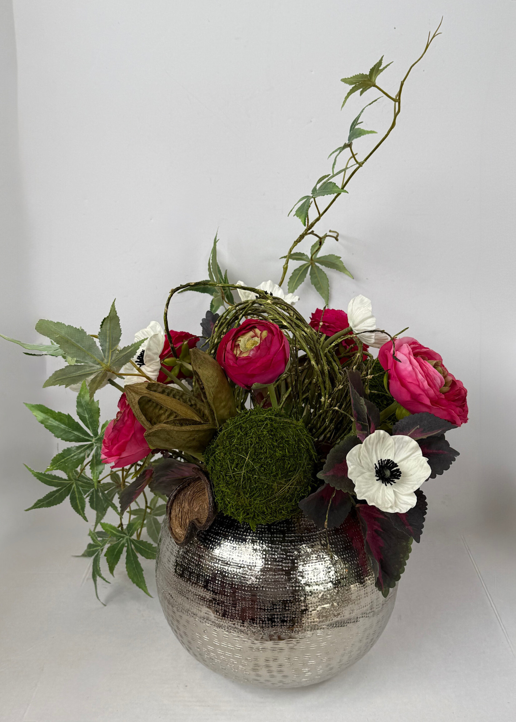 handcrafted floral Modern Botanical Pink Floral Arrangement