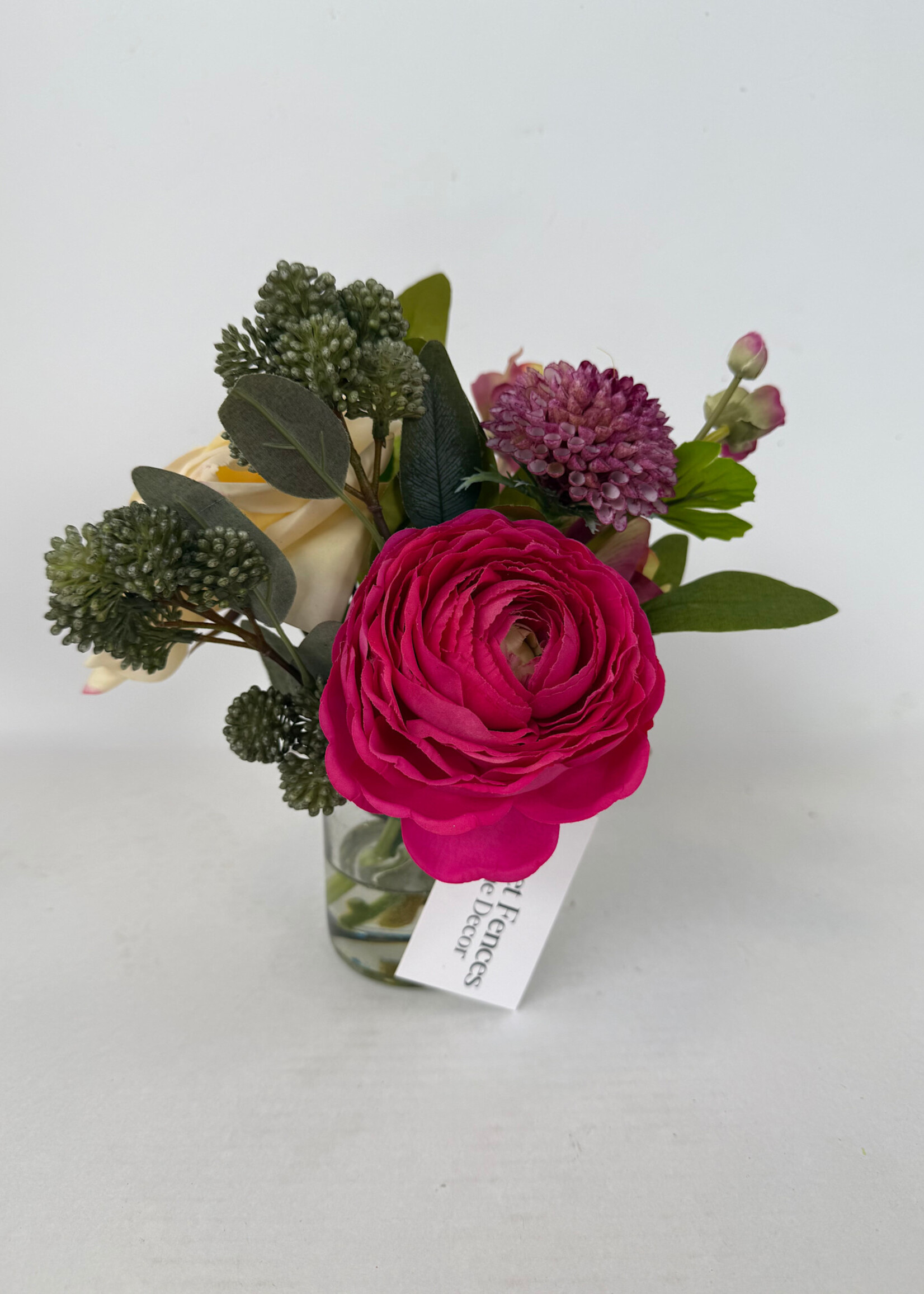 India Handicrafts Blush & Berry Floral Accent Arrangement