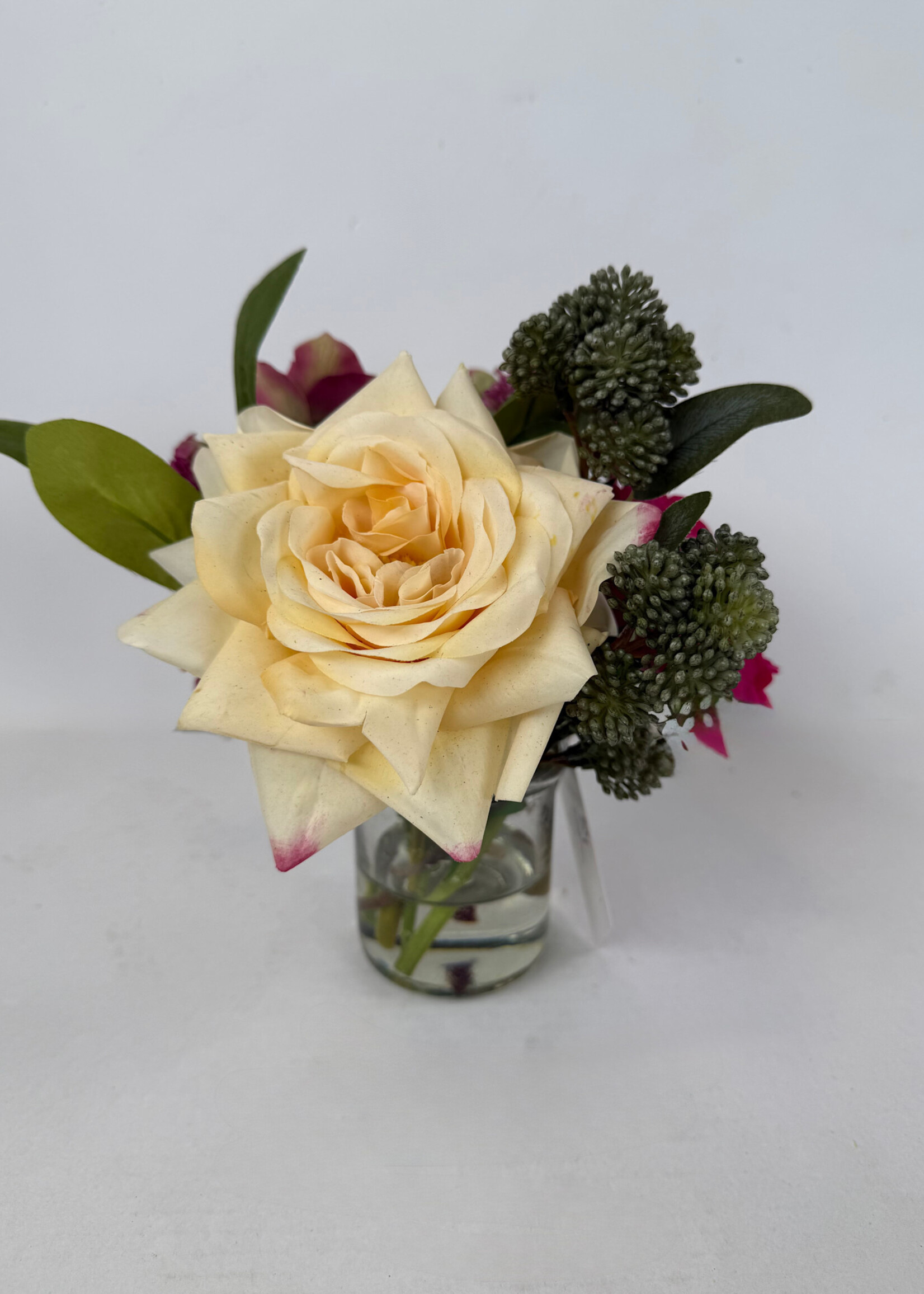India Handicrafts Blush & Berry Floral Accent Arrangement
