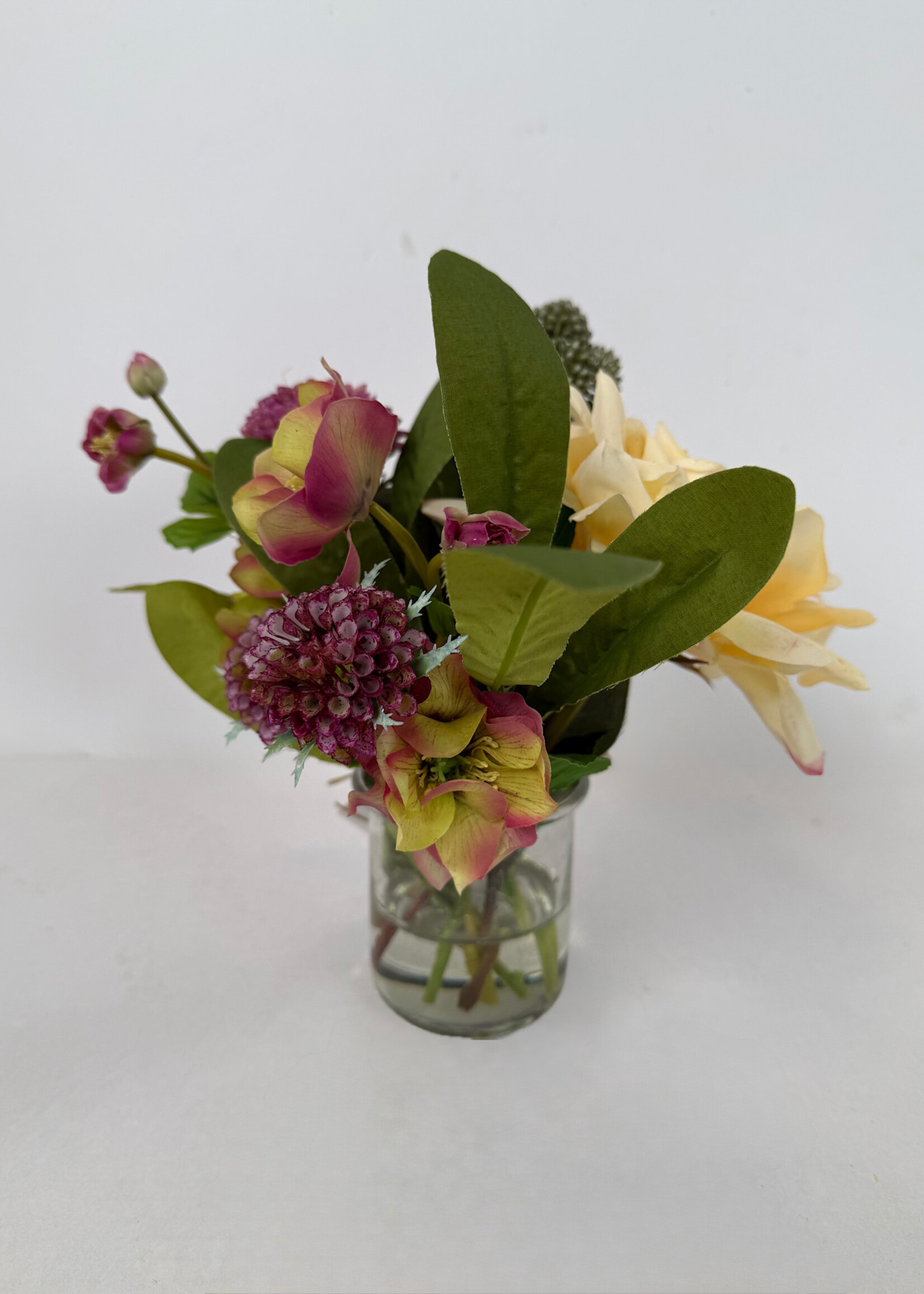 India Handicrafts Blush & Berry Floral Accent Arrangement