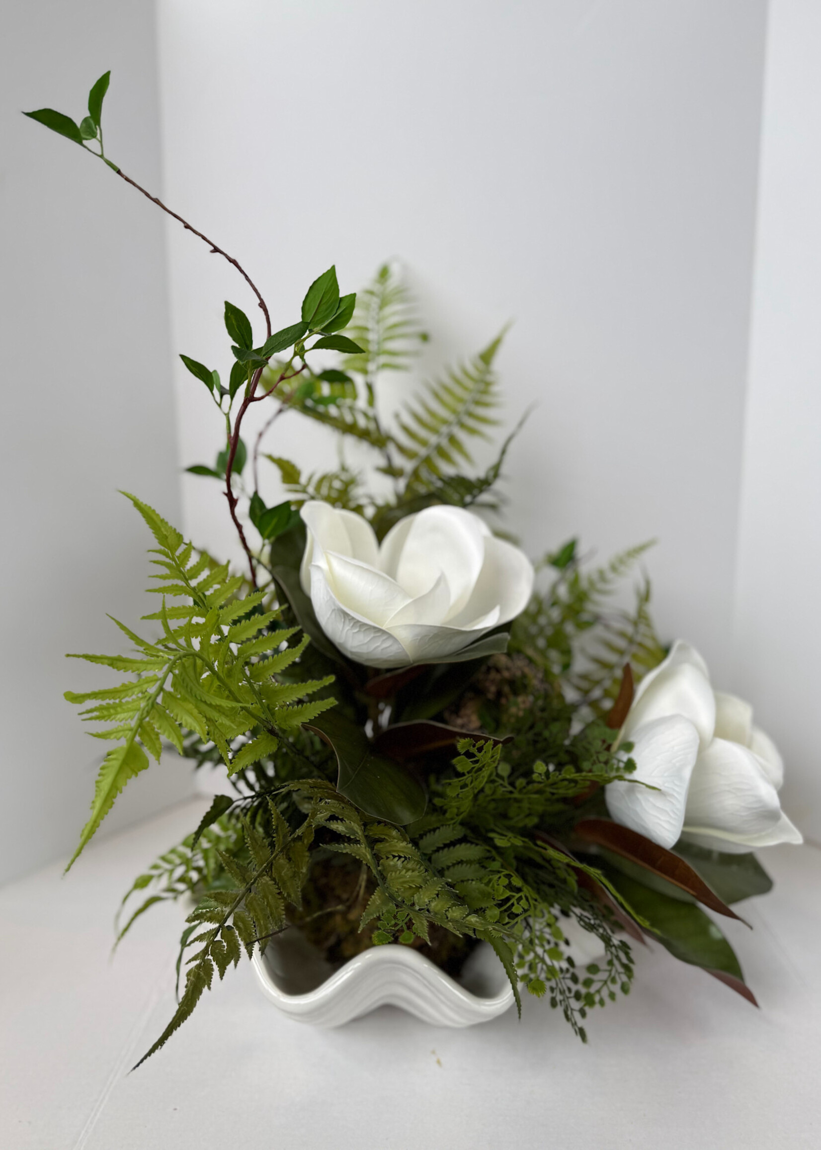handcrafted floral Magnolia Breeze Centerpiece