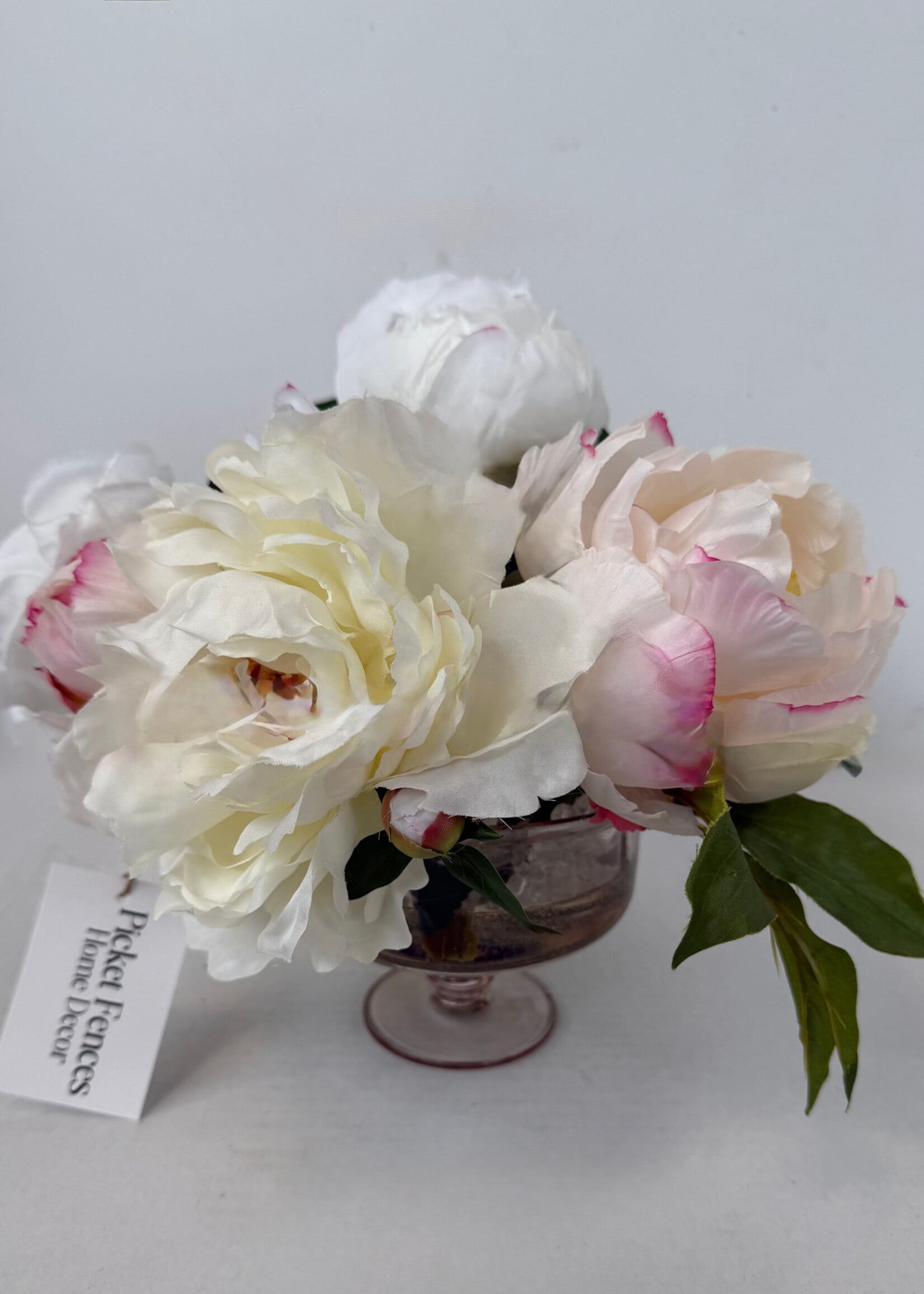 handcrafted floral Blush Peony Compote Arrangement