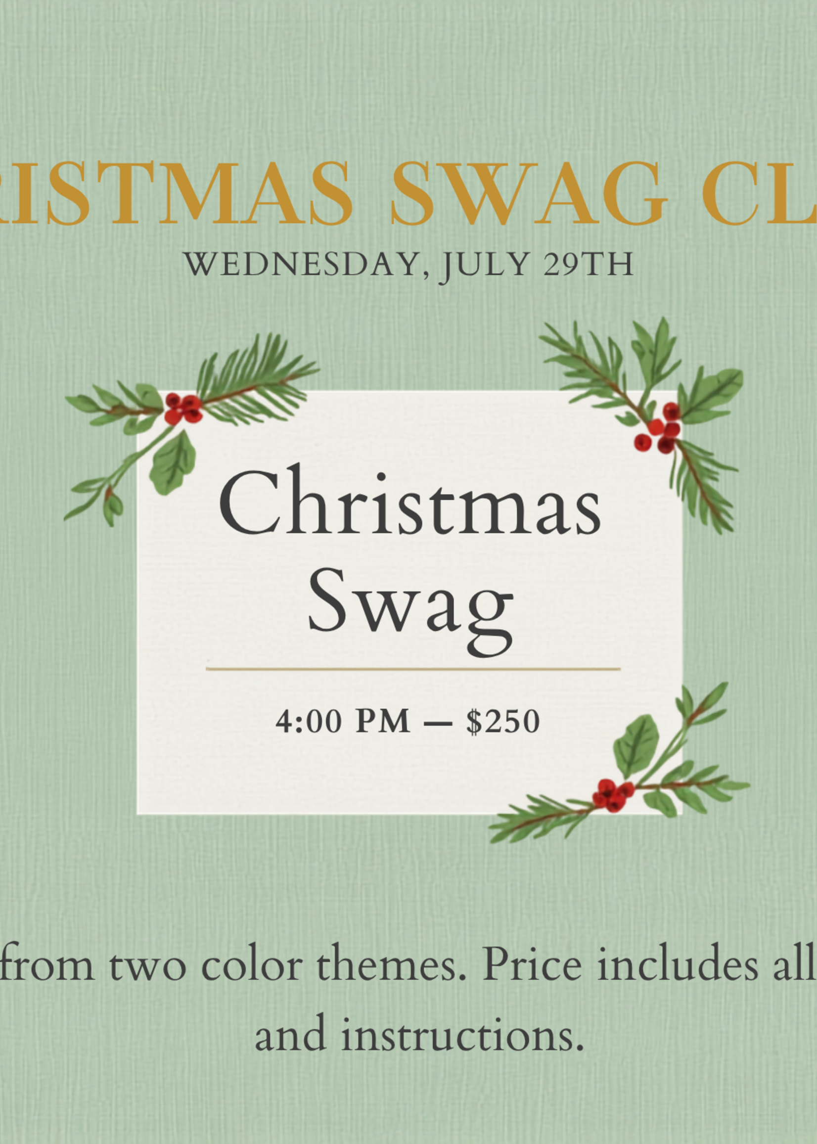 Events Christmas In July Swag Class