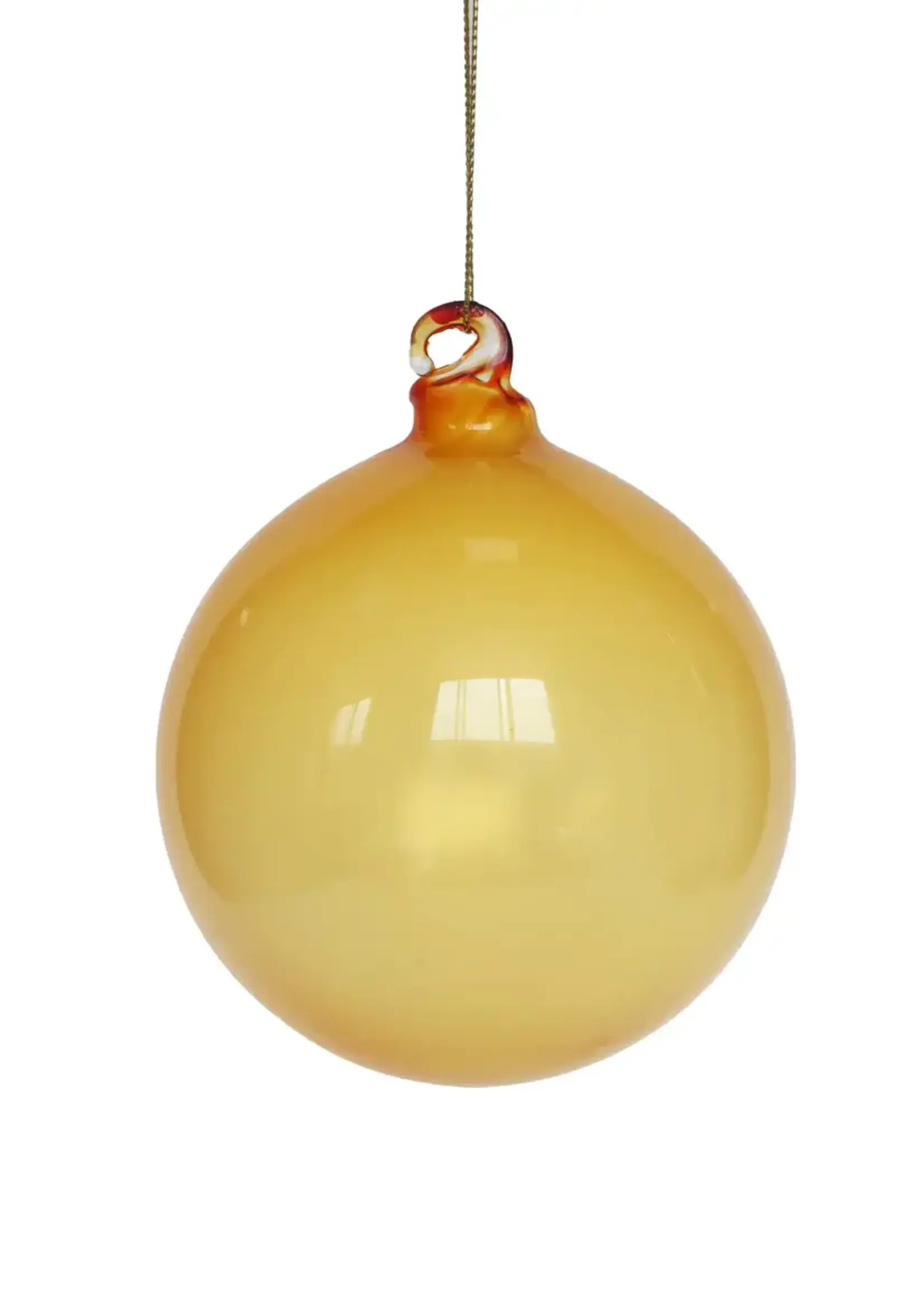 Farrisilk ILLUME GLASS ORNAMENT, YELLOW, 5"-120MM