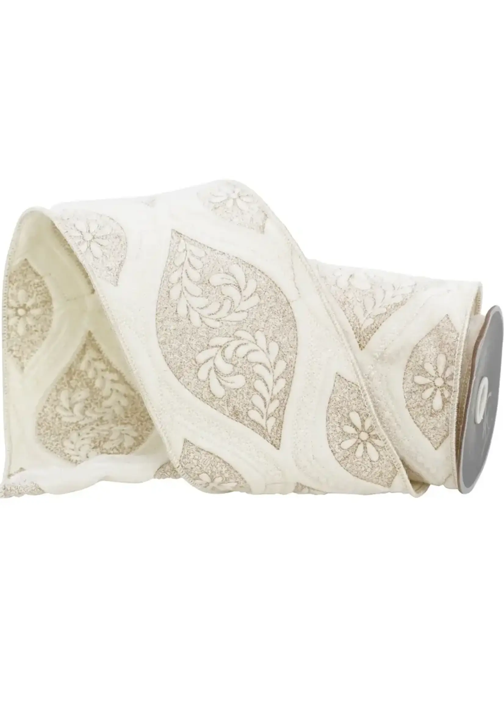 Farrisilk LAUREL TAPESTRY, IVORY, 4"X5YD