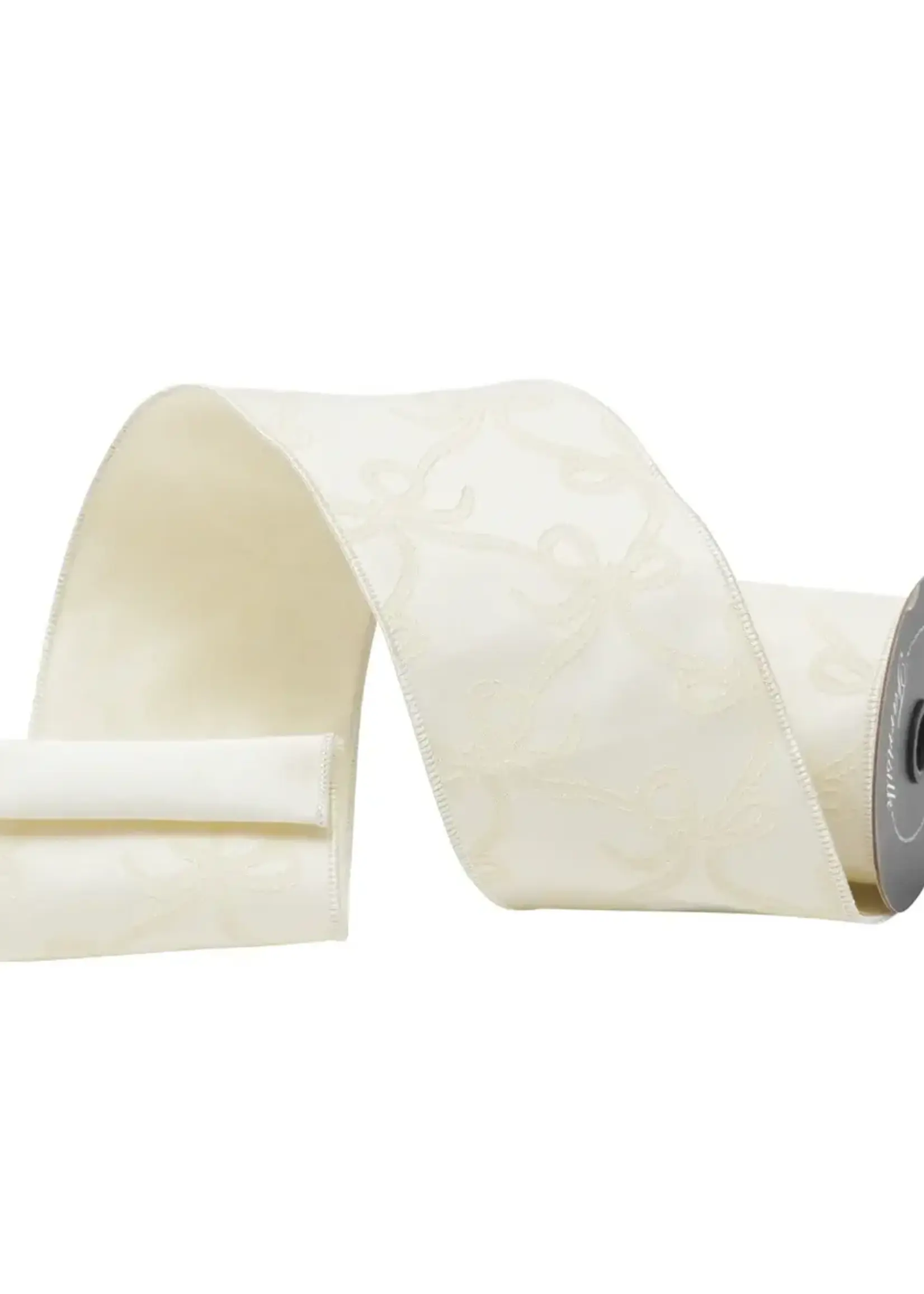 Farrisilk COTTAGE LOOPS RIBBON, CREAM, 4"X10YD