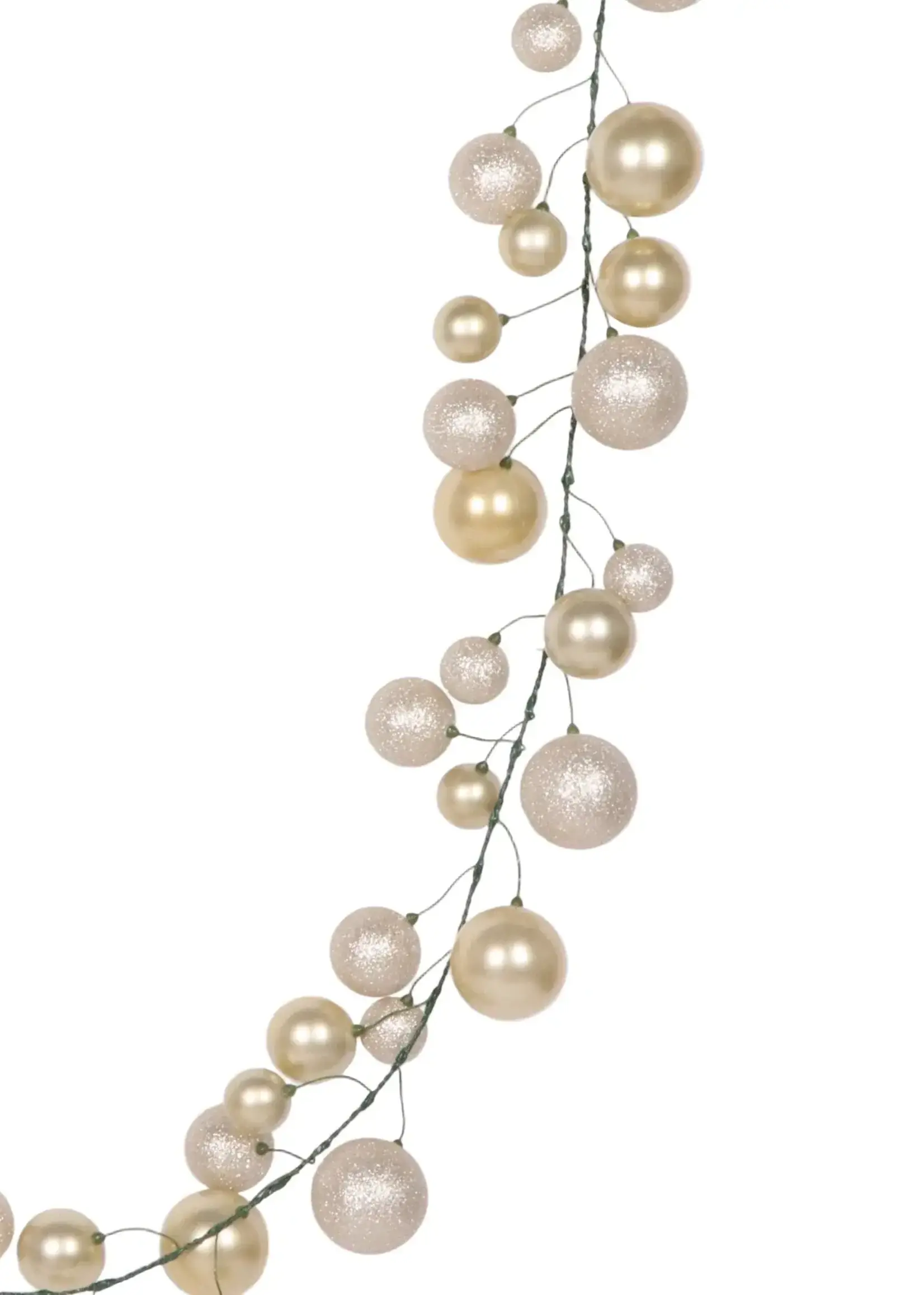 Farrisilk BALL GARLAND GLITTER & CANDY, PLATINUM, 10'