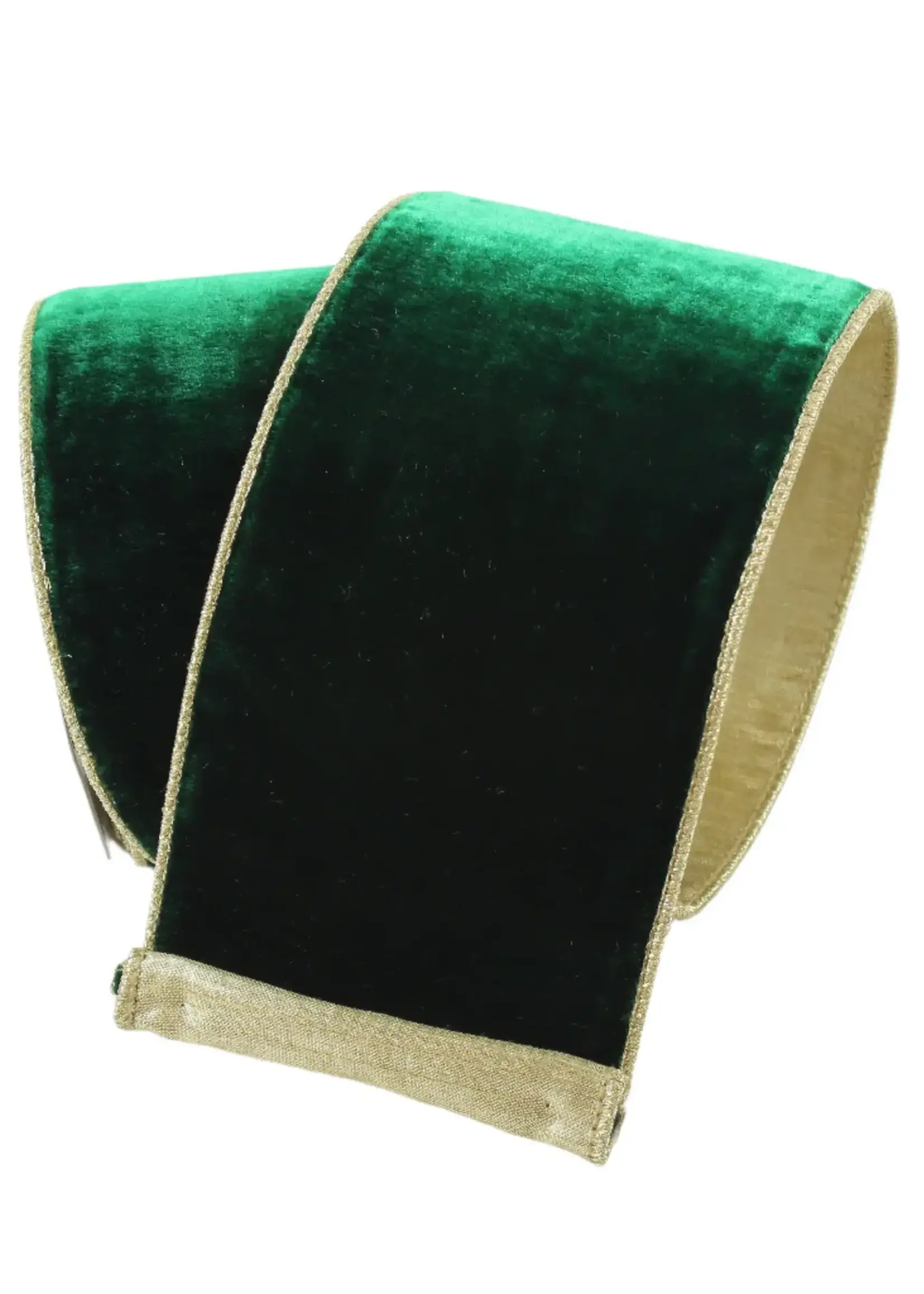 Farrisilk FLASHY VELVET RIBBON, EMERALD, 2.5"X10YD