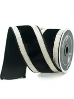 Farrisilk Farrisilk - PLEATED BORDERS,BLACK AND PLATINUM,4"X10YD - RK300-92