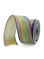 Farrisilk Farrisilk - TINSEL STRIPES,MARDI GRAS,2"X10YD - RK414-32