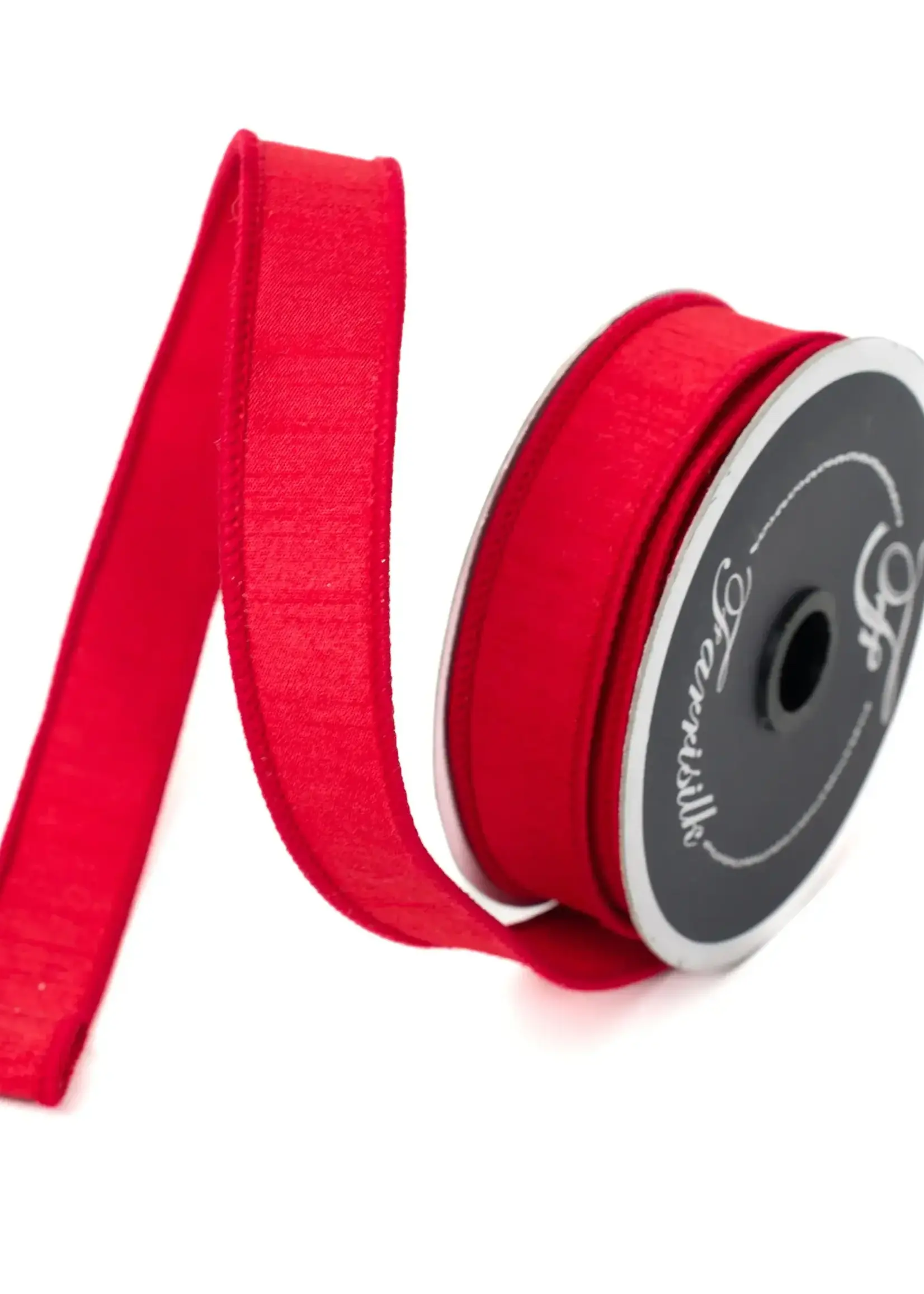 Farrisilk DUPION RIBBON, RED, 1"X10YD