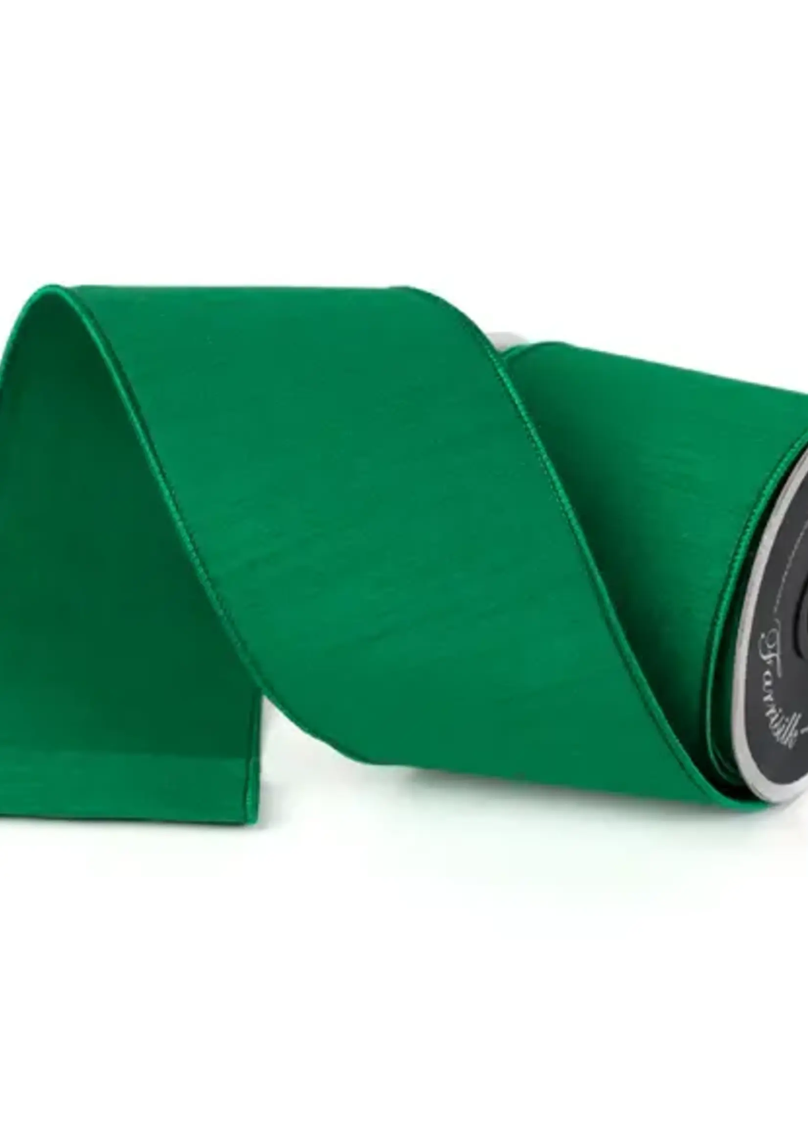 Farrisilk DUPION RIBBON, EMERALD, 4"X10YD