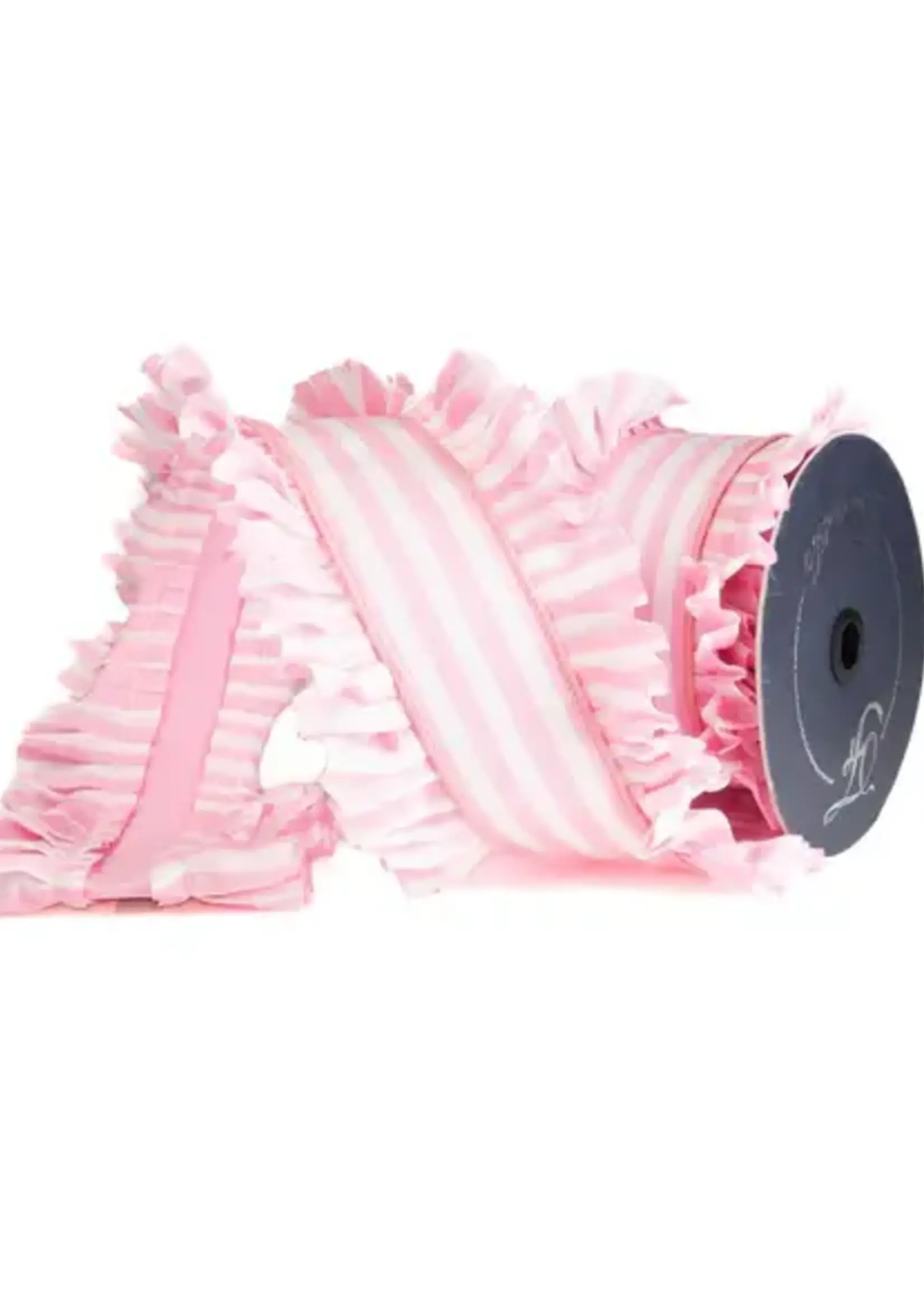 Farrisilk CANDY WRAP RUFFLE, LIGHT PINK, 4.5"X5YD