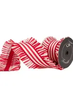 Farrisilk Farrisilk - CANDY WRAP RUFFLE,RED AND WHITE,4.5"X5YD - RK865-57