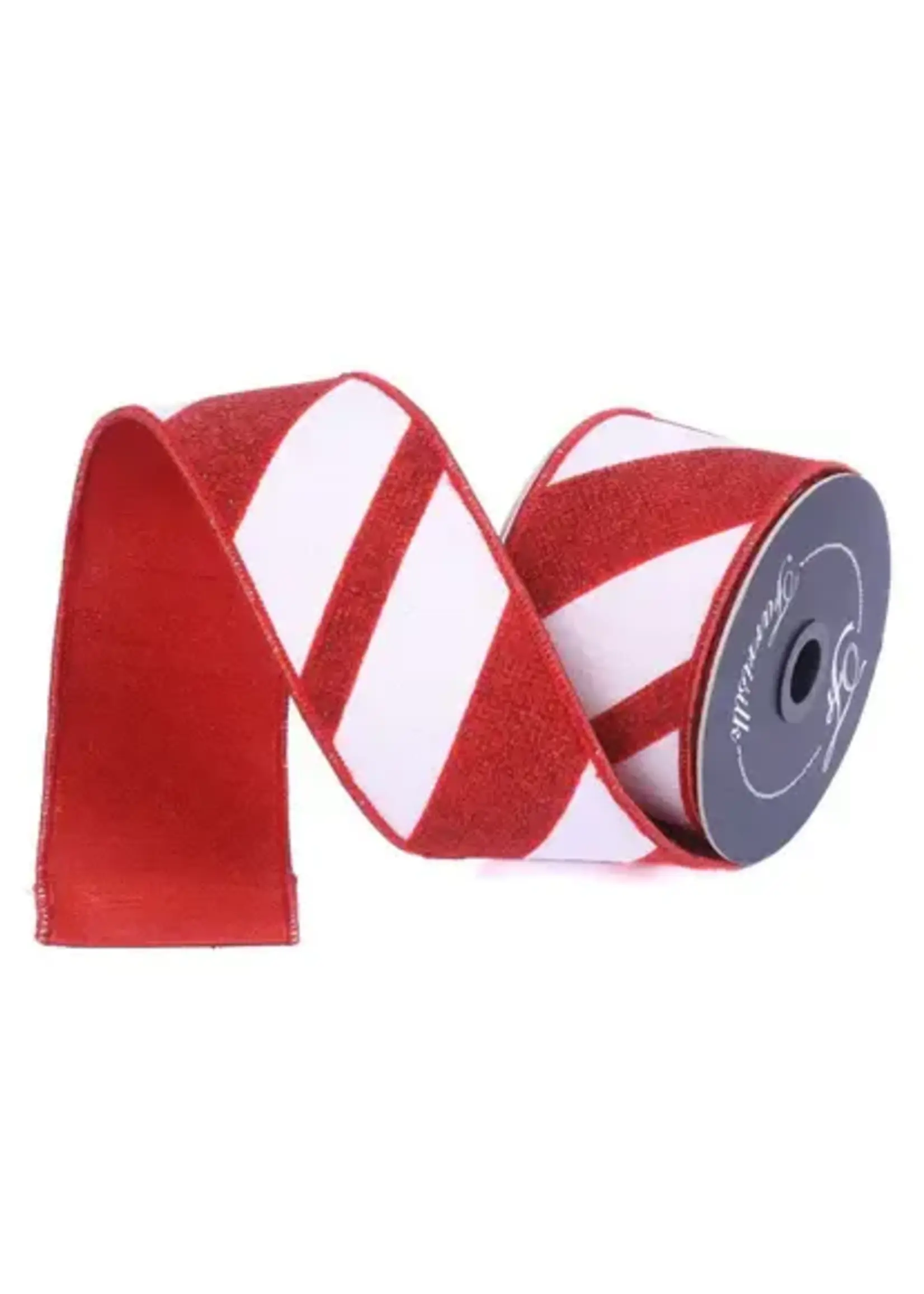 Farrisilk CANDY GLOSS, RED AND WHITE, 2.5"X10YD