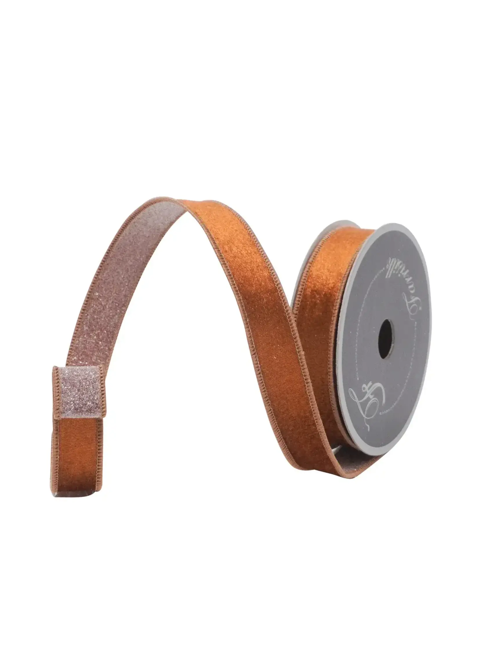 Farrisilk PLUSH STARDUST RIBBON, PECAN, 1"X10YD