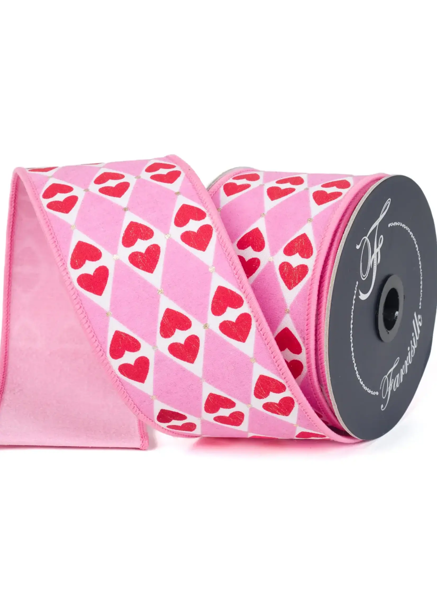 Farrisilk QUEEN OF HEARTS RIBBON, PINK, 2.5"X10YD