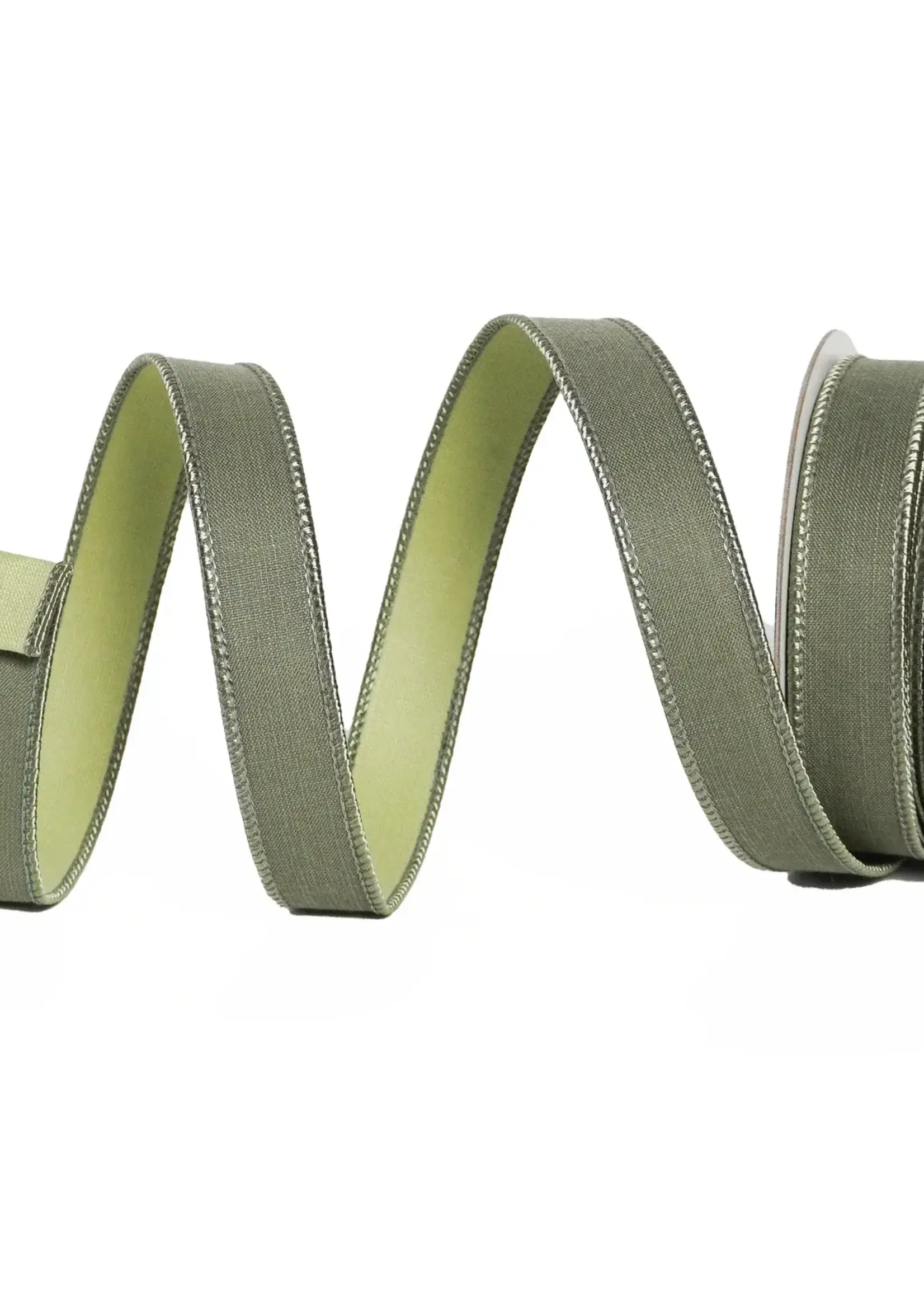 Farrisilk LINEN TONES RIBBON, SAGE GREEN, 1"X10YD