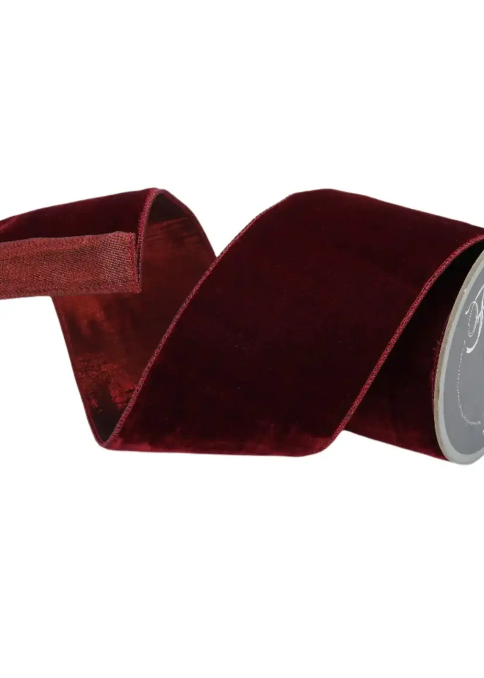 Farrisilk VELVET LUSTER RIBBON, BURGUNDY, 1"X10YD