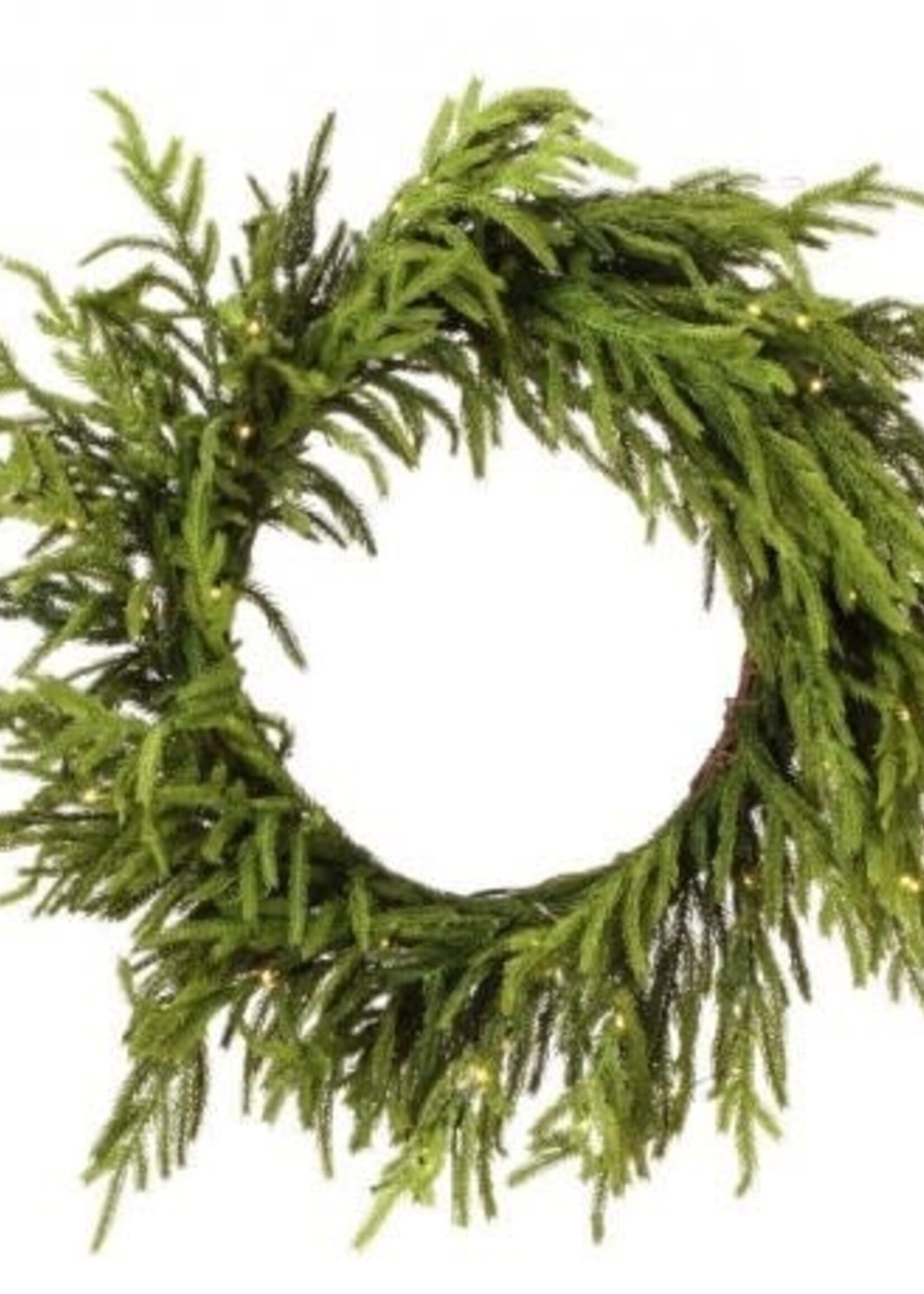 Regency Regency  - 24"LED/BTY/TMR N.TOUCH NORFOLK PINE WREATH-GRN - MTX74720