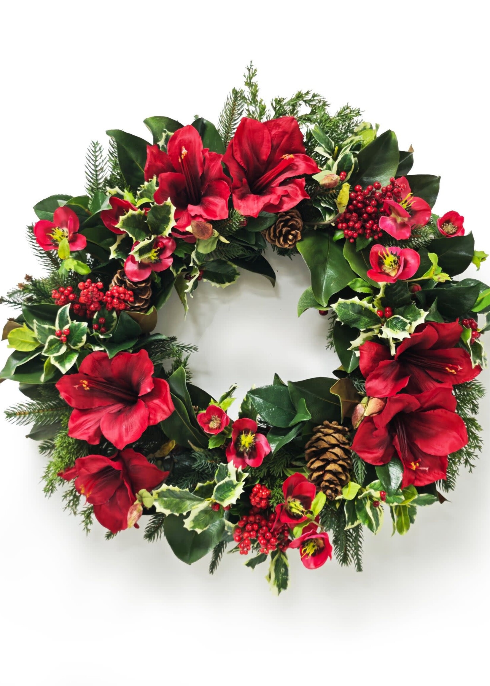Winward Winward - AMARYLLIS HOLIDAY WREATH 24'',RED/GREE - XP023215.RDGR
