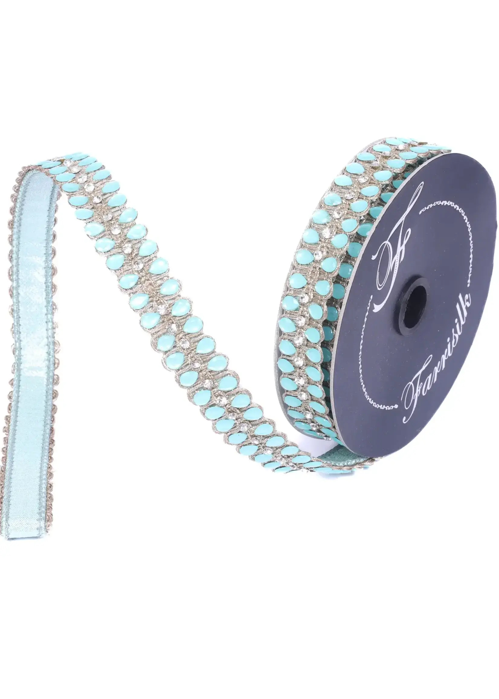 Farrisilk PENDELOQUE RIBBON, LIGHT BLUE, 1"X5YD
