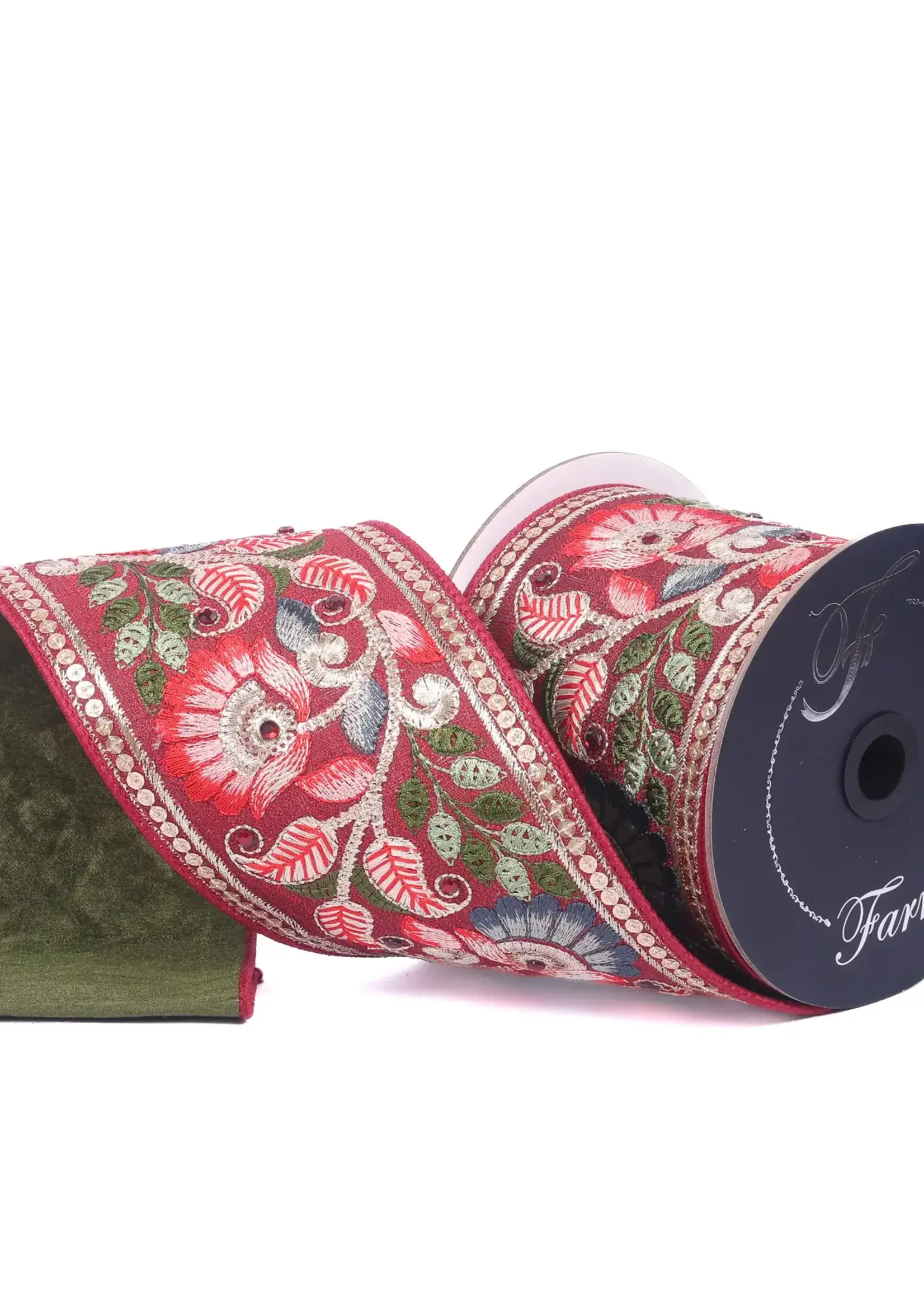 Farrisilk FREYA FLOWER RIBBON, MULTI, 4"X5YD