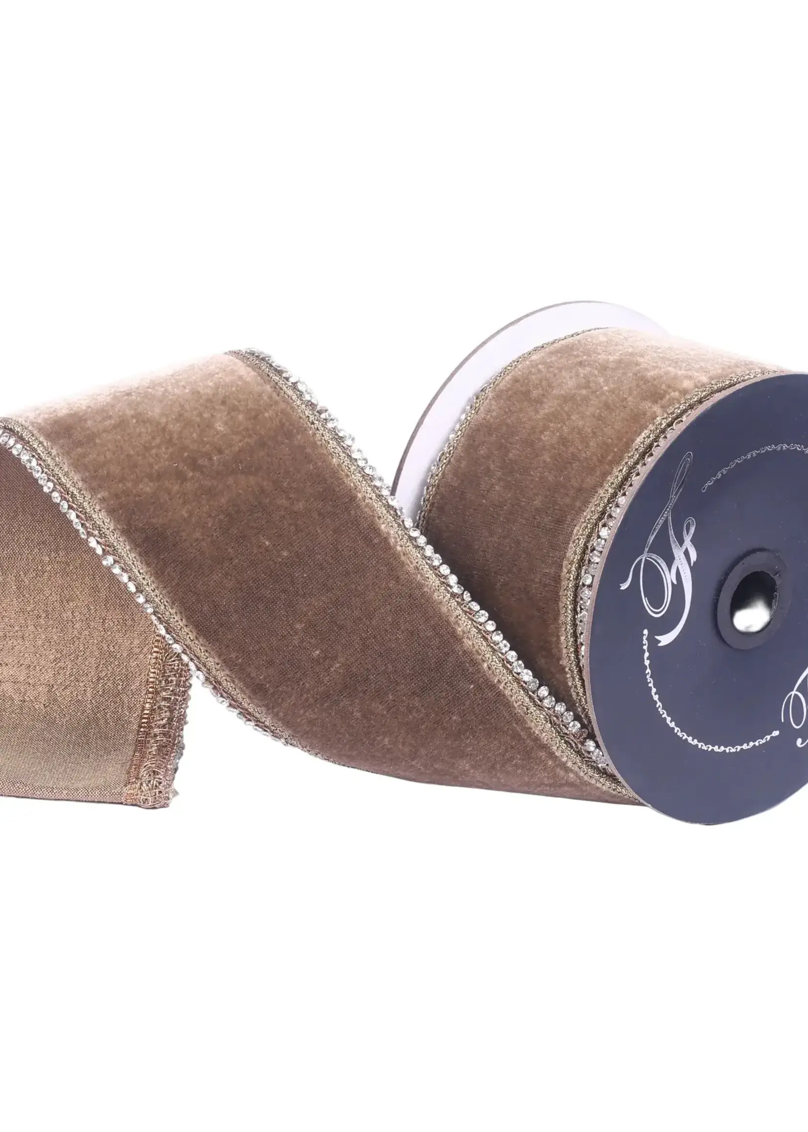 Farrisilk ANTIQUE VELVET RIBBON, MINK, 3"X5YD