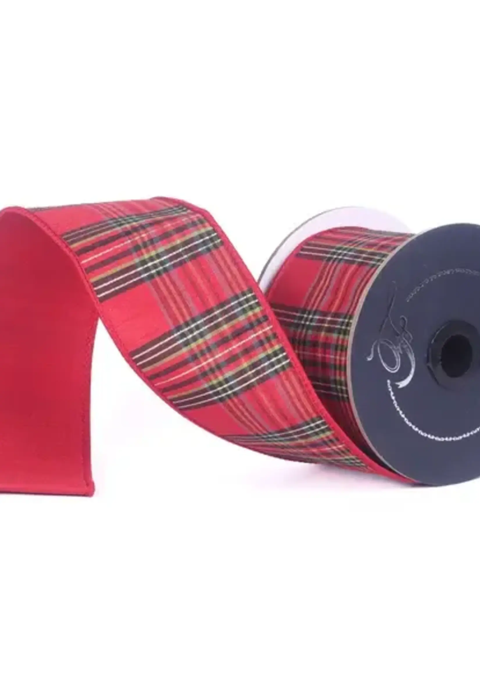 Farrisilk CHRISTMAS PLAID RIBBON, RED LIME BLACK, 2.5"X10YD