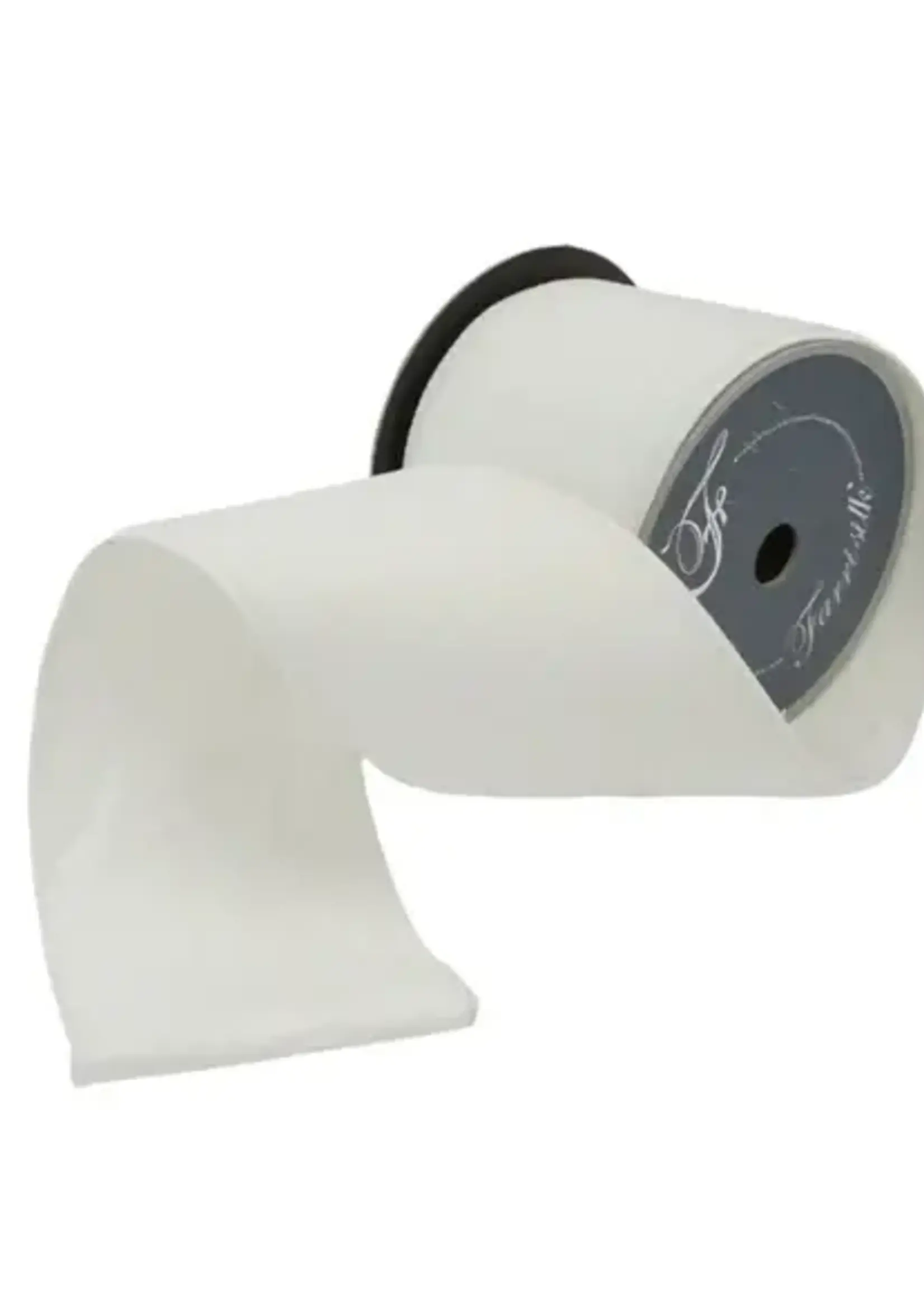 Farrisilk VELVET LUSTER RIBBON, WHITE, 4"X10YD