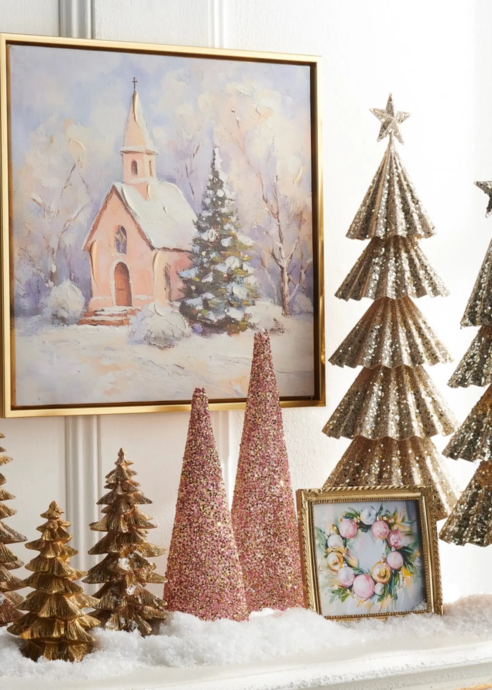 RAZ Imports 9.5" Gold Glitter Trees