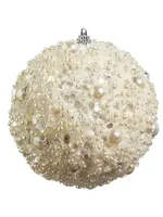 RAZ Imports RAZ - 4.75" Pearl Embellished Ball Ornament - 4406634