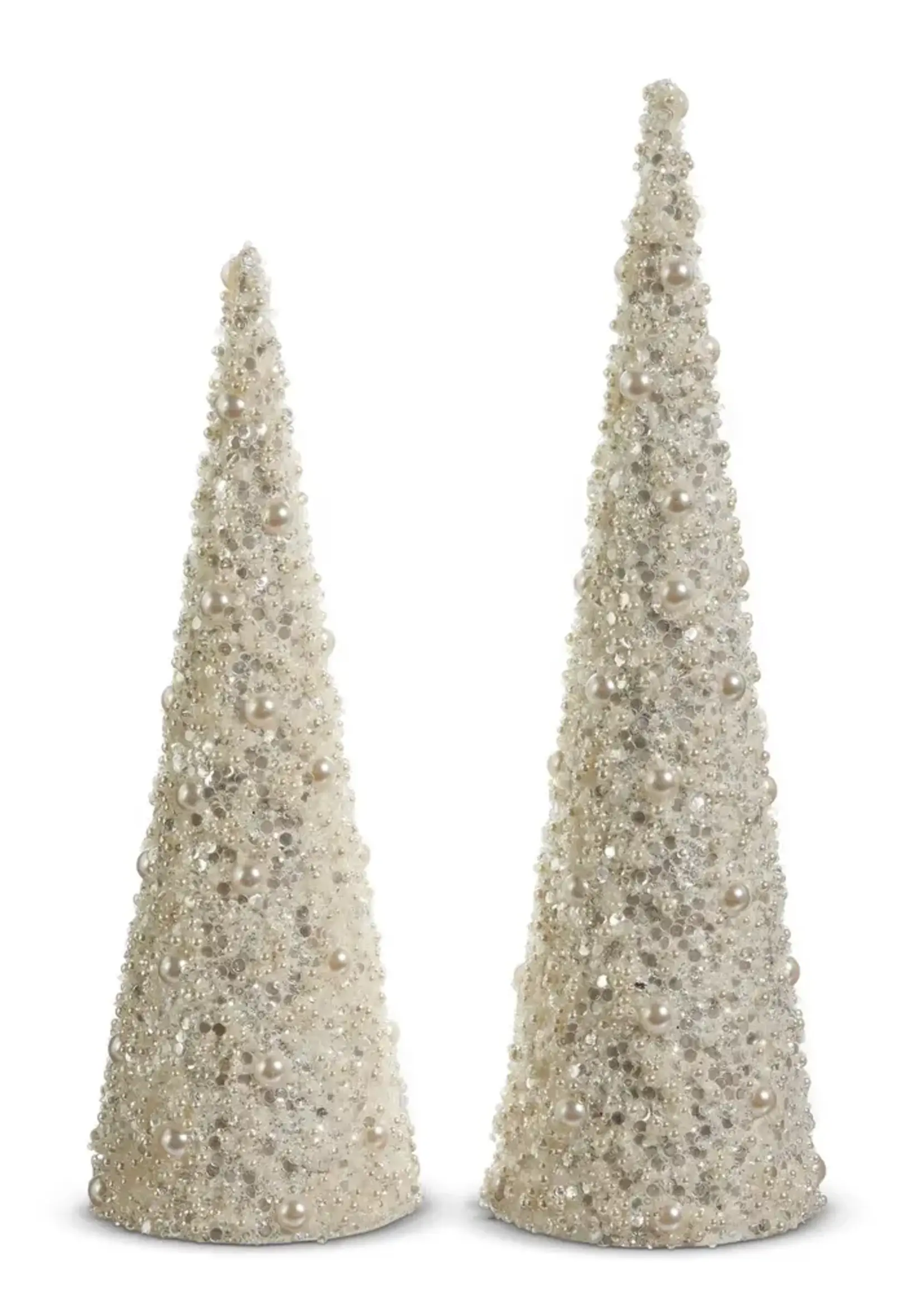 RAZ Imports 17" Pearl Embellished Cone Trees
