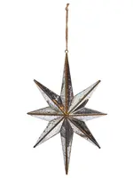RAZ Imports RAZ - 11.5" Distressed Mirrored Star Ornament - 4416224