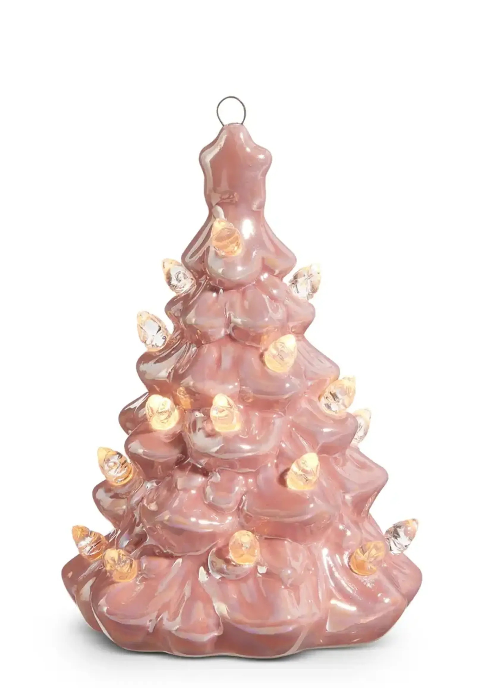RAZ Imports 5" Lighted Pink Vintage Tree Ornament