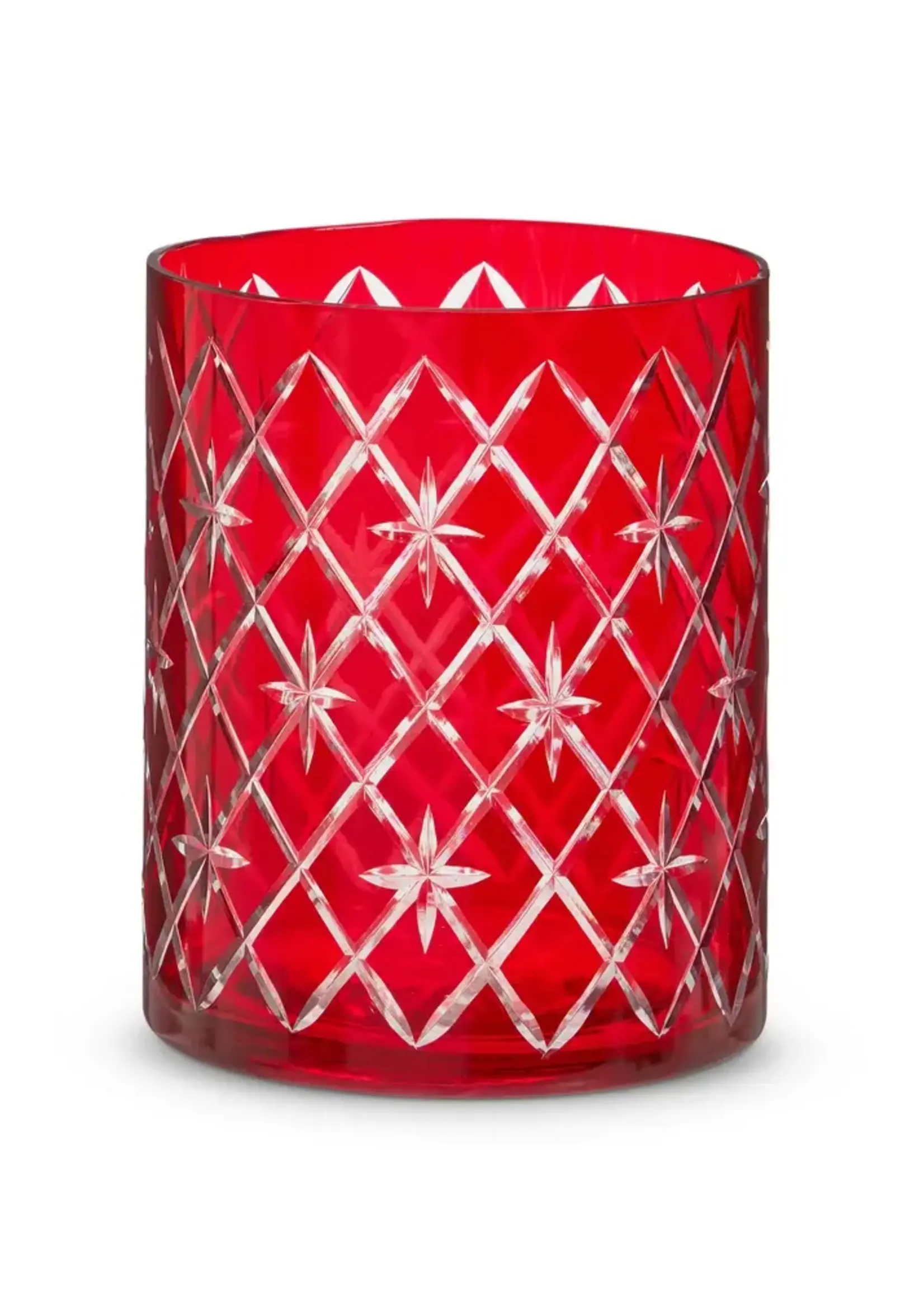 RAZ Imports 6.25" Red Etched Container