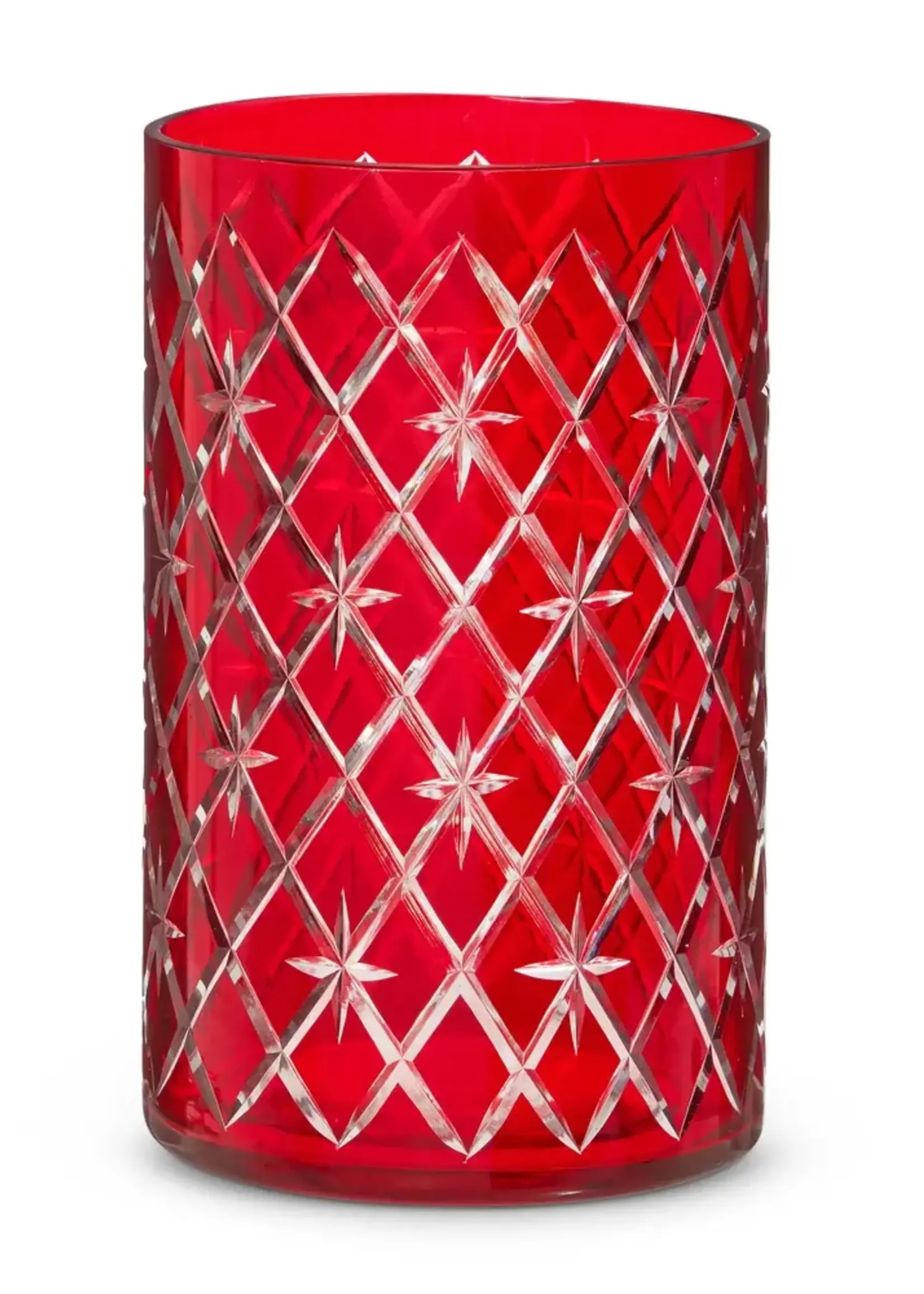 RAZ Imports  8.5" Red Etched Container