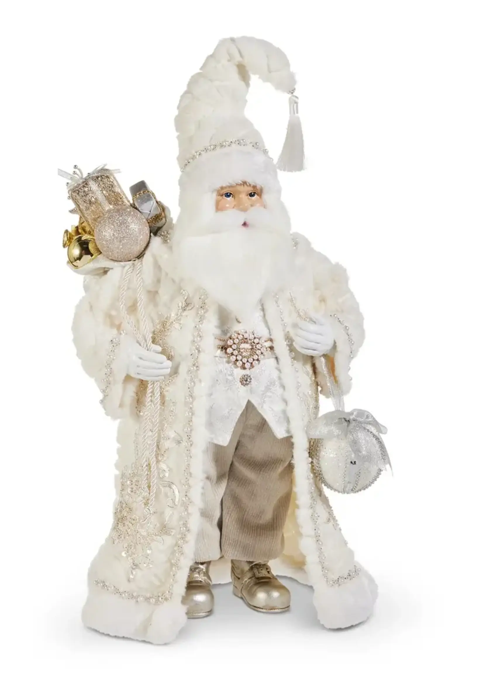 RAZ Imports 22" Father Christmas with White Fur Coat
