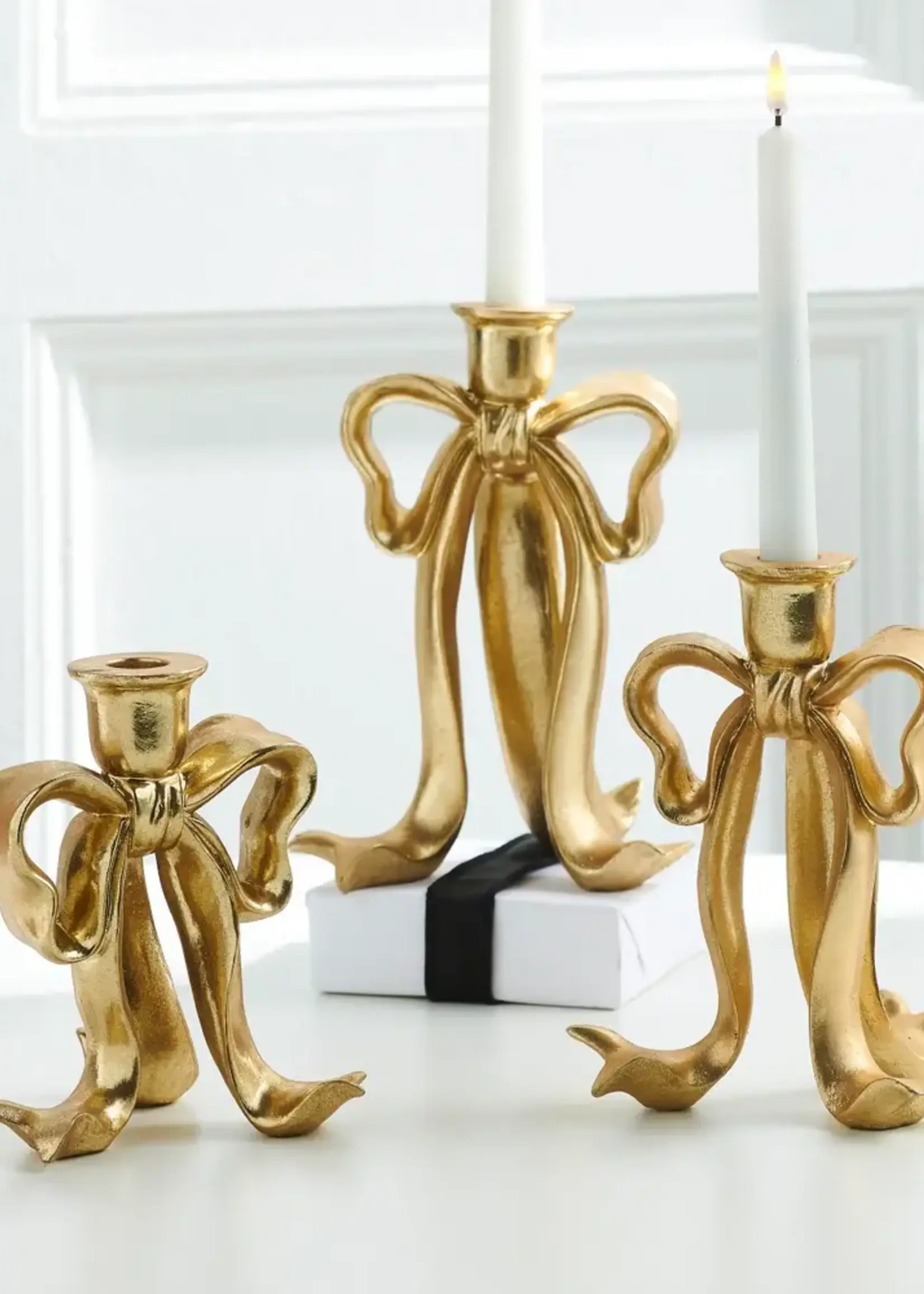RAZ Imports RAZ - 9" Bow Candlesticks - 4512201