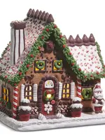 RAZ Imports RAZ - 9" Lighted Chocolate Frosted Gingerbread House - 4516665
