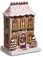 RAZ Imports RAZ - 13" Lighted Chocolate Frosted Gingerbread House - 4516667