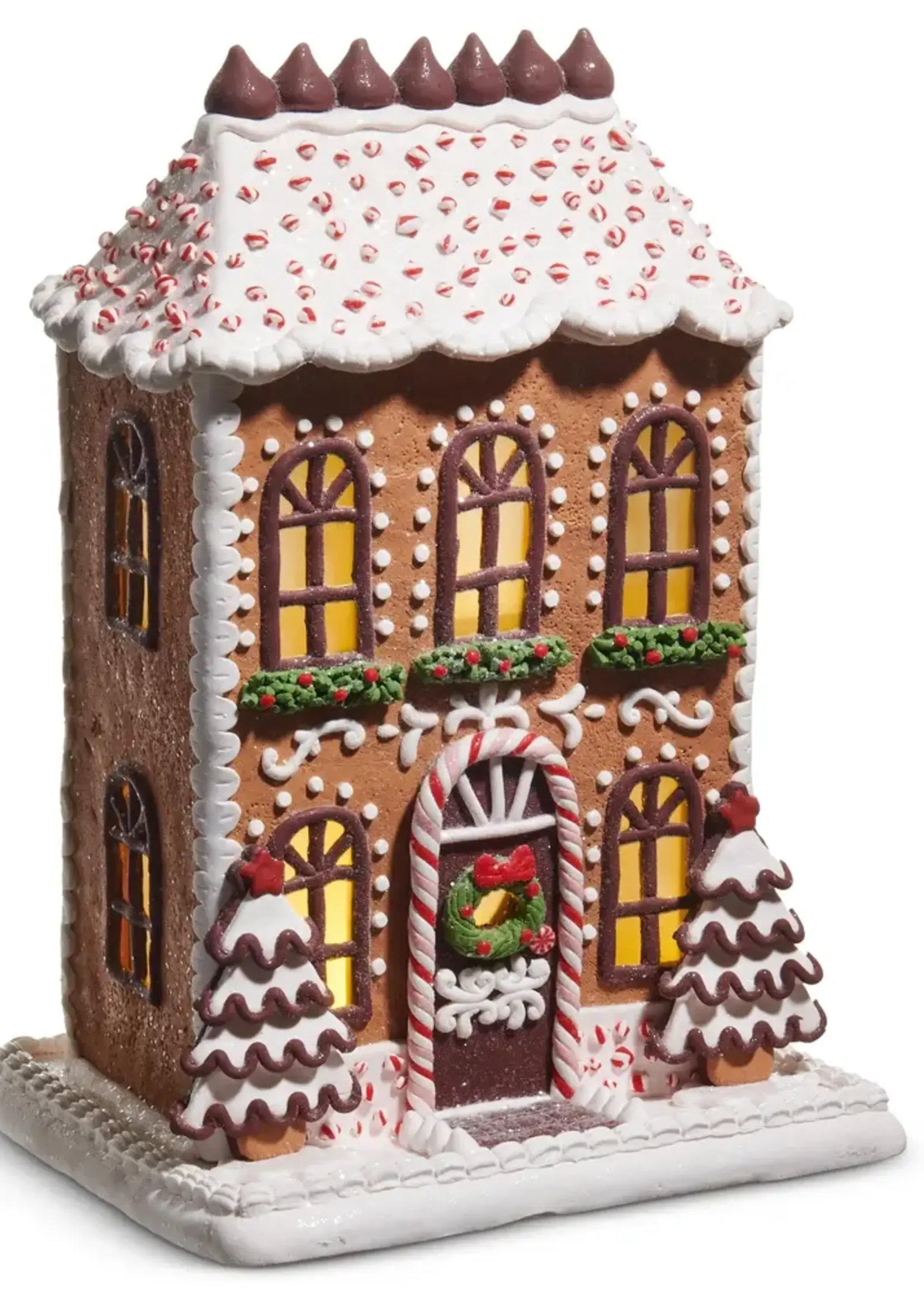 RAZ Imports 13" Lighted Chocolate Frosted Gingerbread House