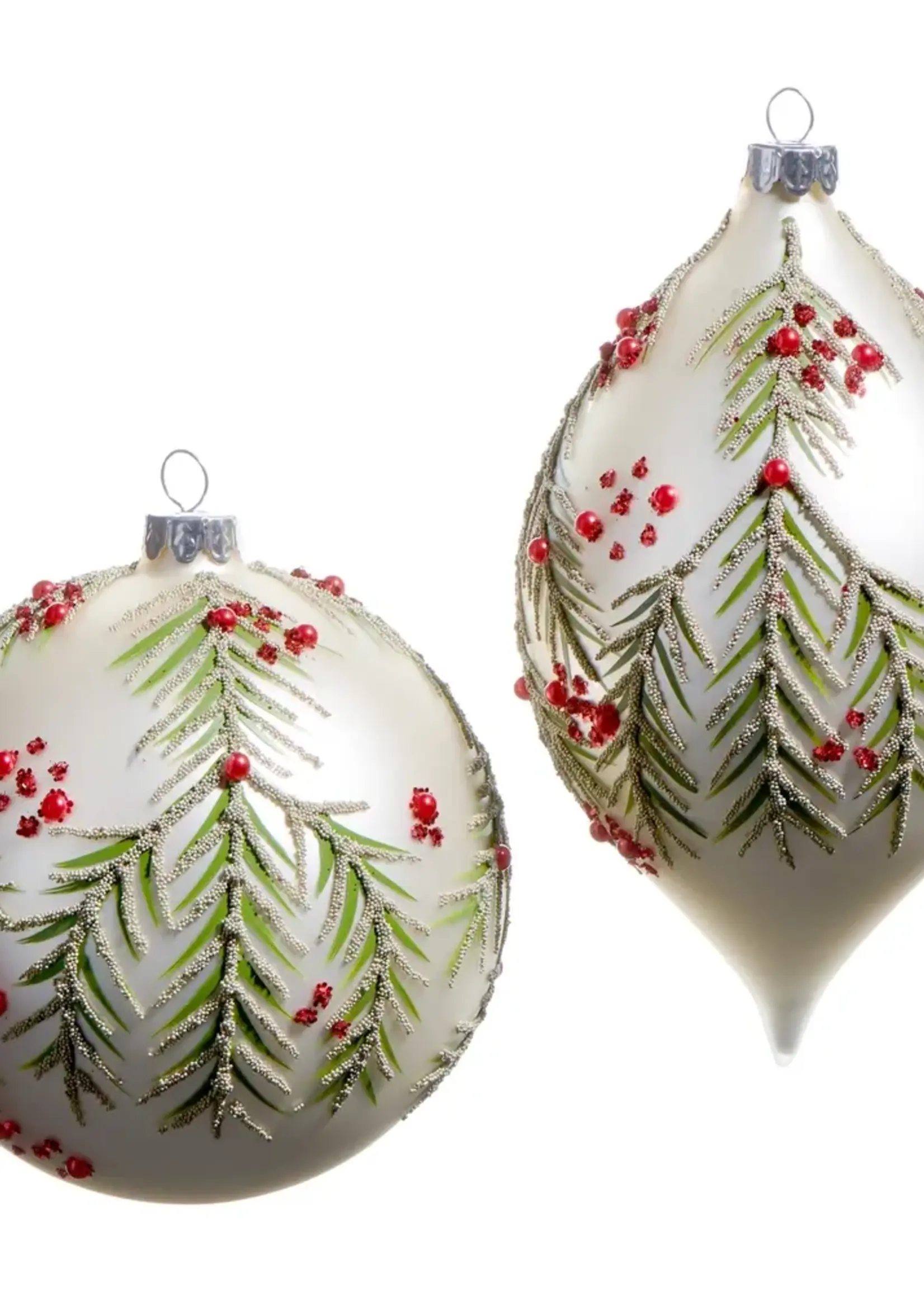 RAZ Imports RAZ - 5" Berry and Pine Pattern Ornament - 4522912