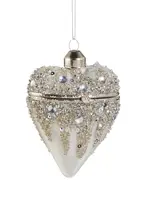 RAZ Imports RAZ - 3.5" White Heart Box Ornament - 4523125