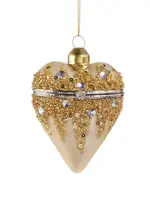 RAZ Imports RAZ - 3.5" Champagne Gold Heart Box Ornament - 4523126