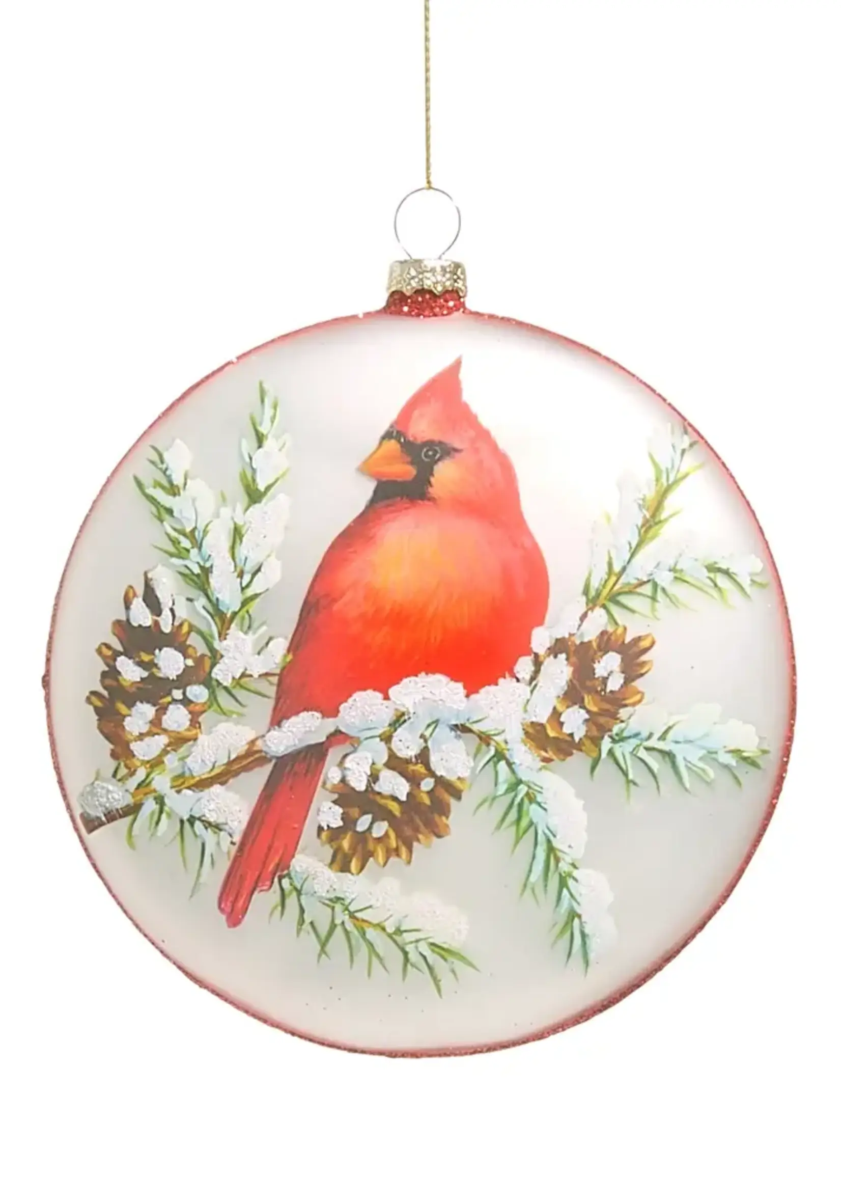 RAZ Imports 4.75" Cardinal Disc Ornament